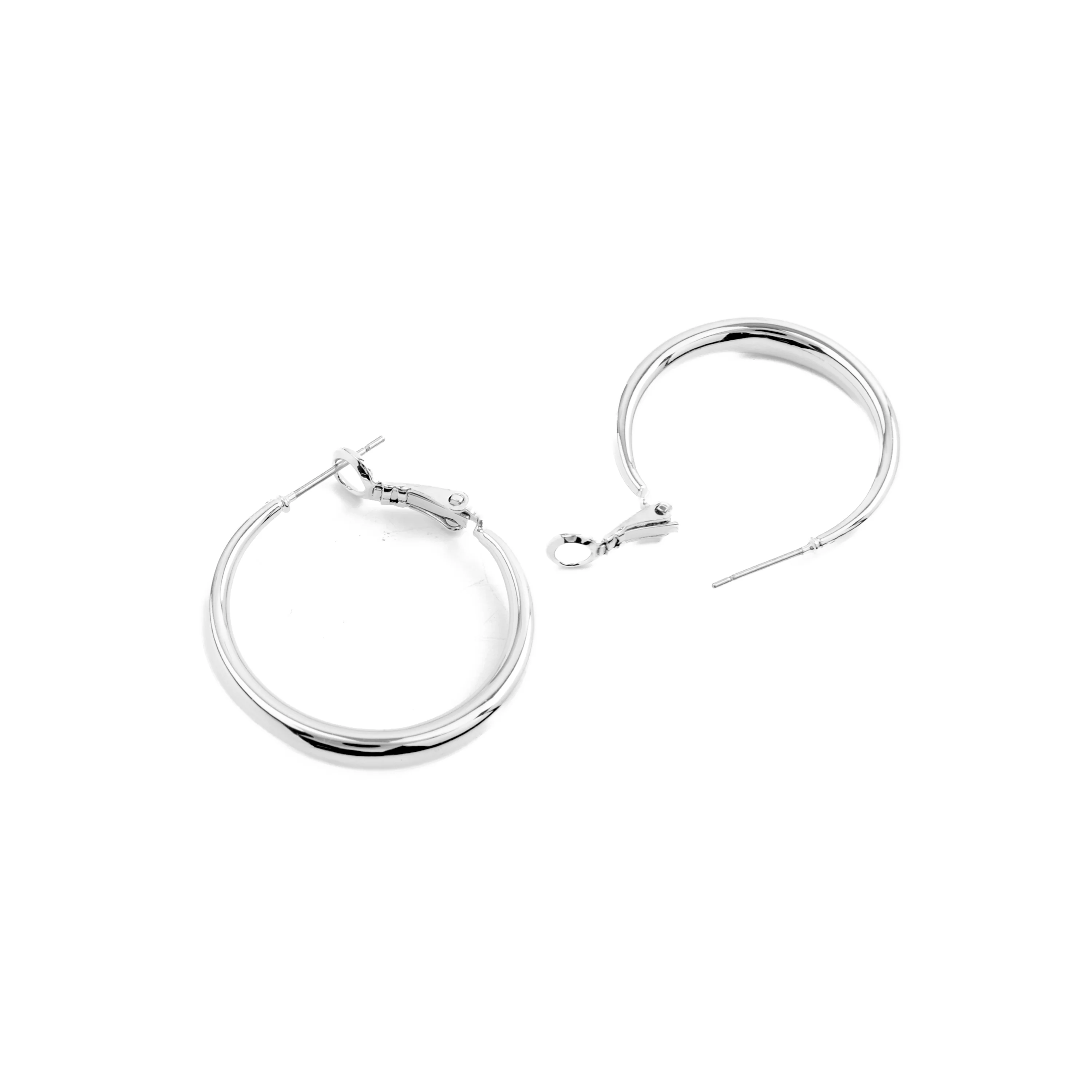 Pendientes de 28mm de diámetro acabados en rodio - Qupa - Image 5