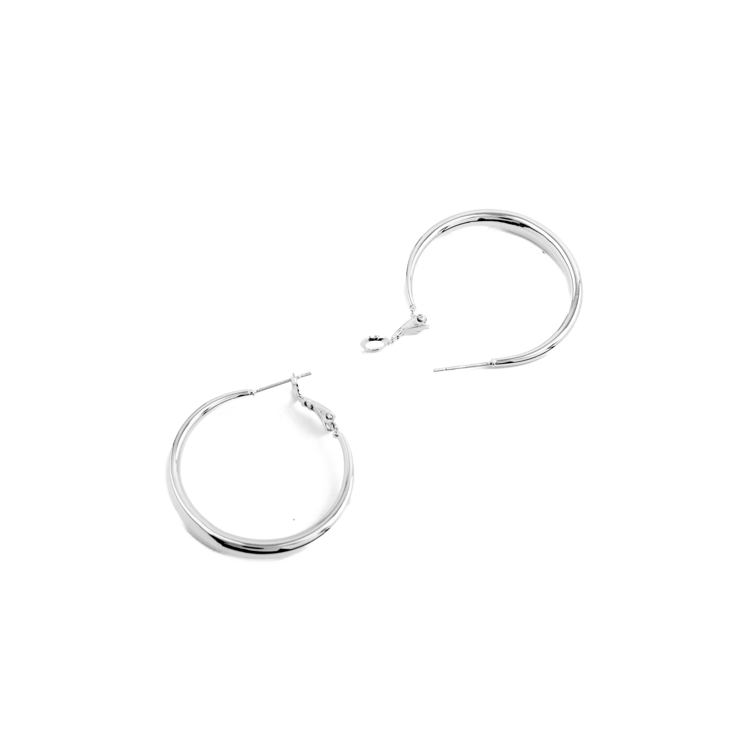 Pendientes de 34mm de diámetro acabados en rodio - Qupa - Image 5