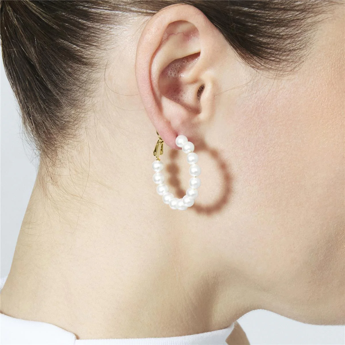 Pendientes de Perla Blanca acabado en oro amarillo de 18k - Rabak - Image 6