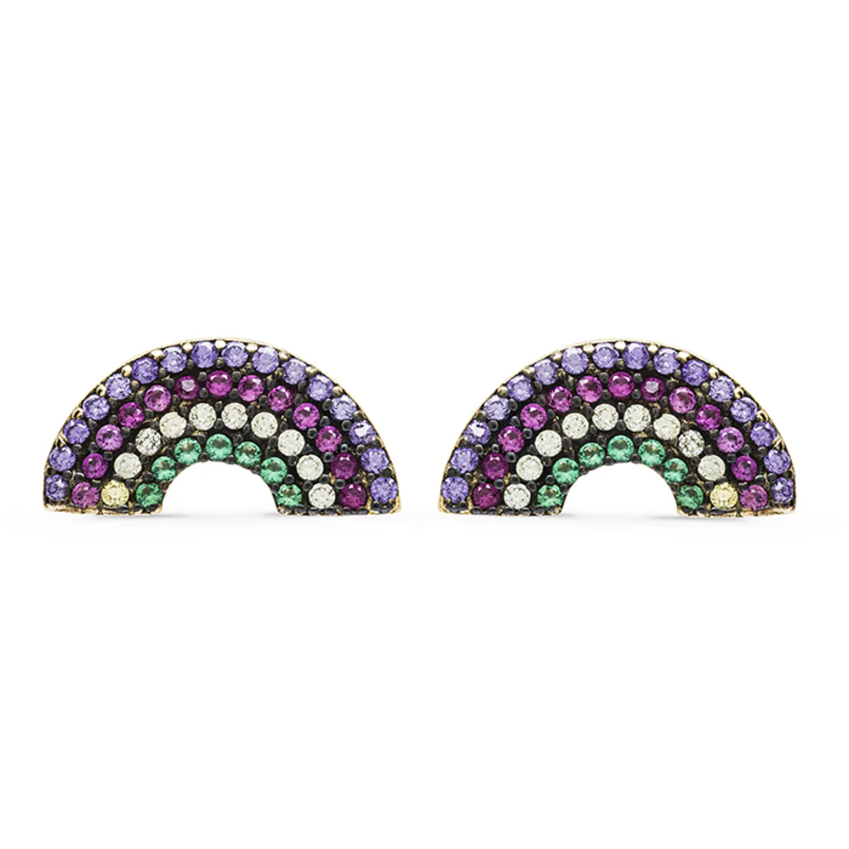 Pendientes Rainbow Plata, Oro A. y Multicolor CZ - Rainbow MULTICOLOR