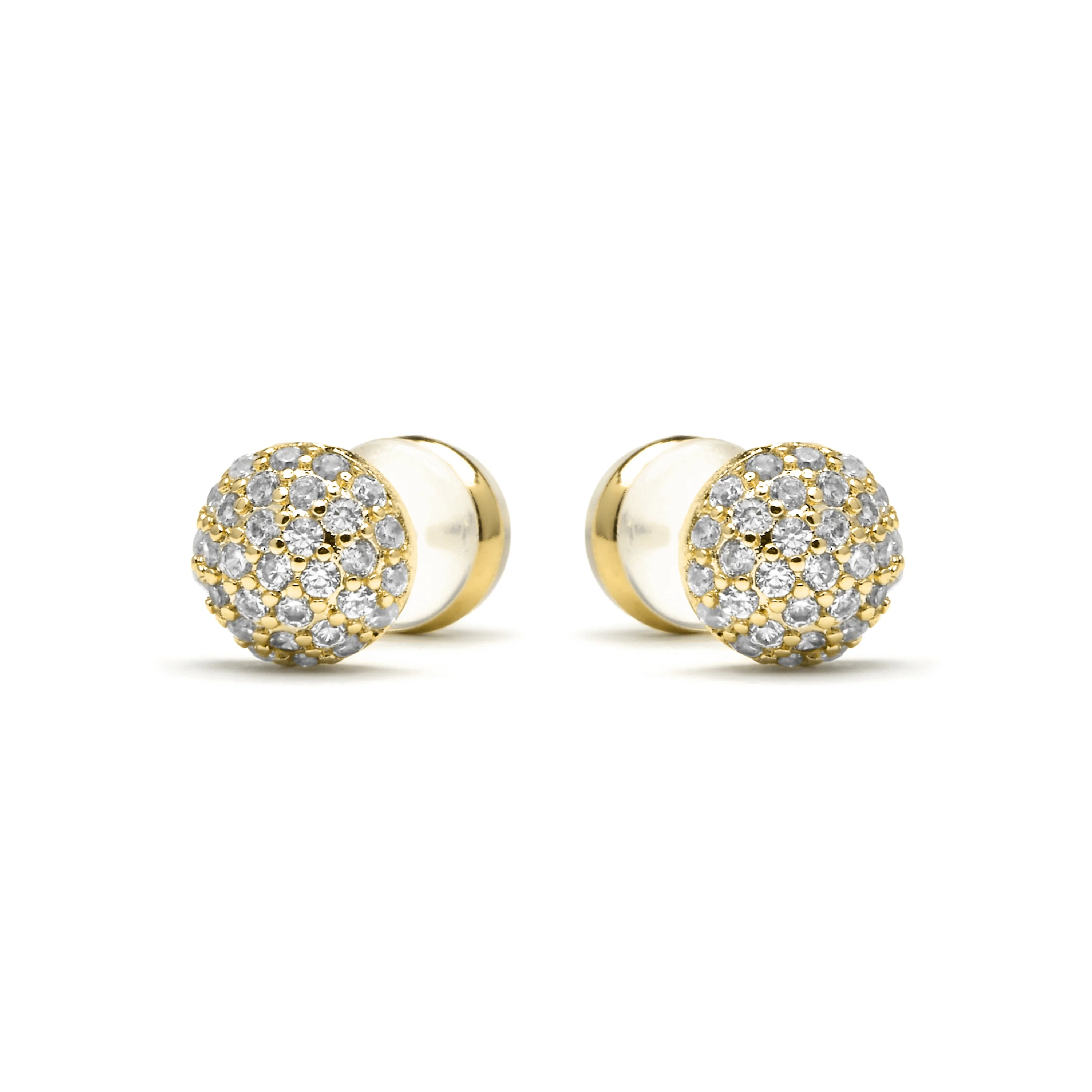 Pendientes acabado oro amarillo de 18k y Circonita Brillante - Ramir - Image 3