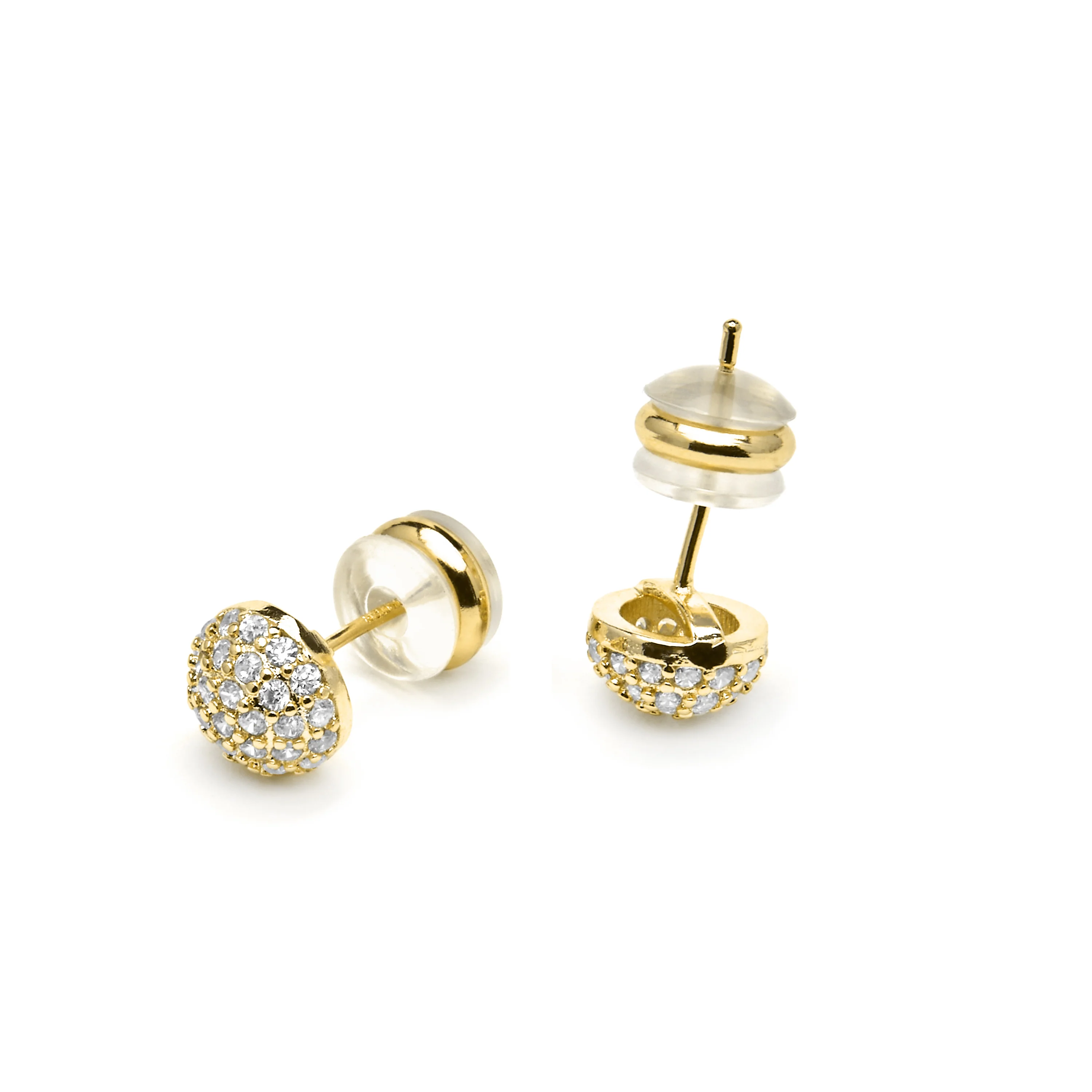Pendientes acabado oro amarillo de 18k y Circonita Brillante - Ramir - Image 4