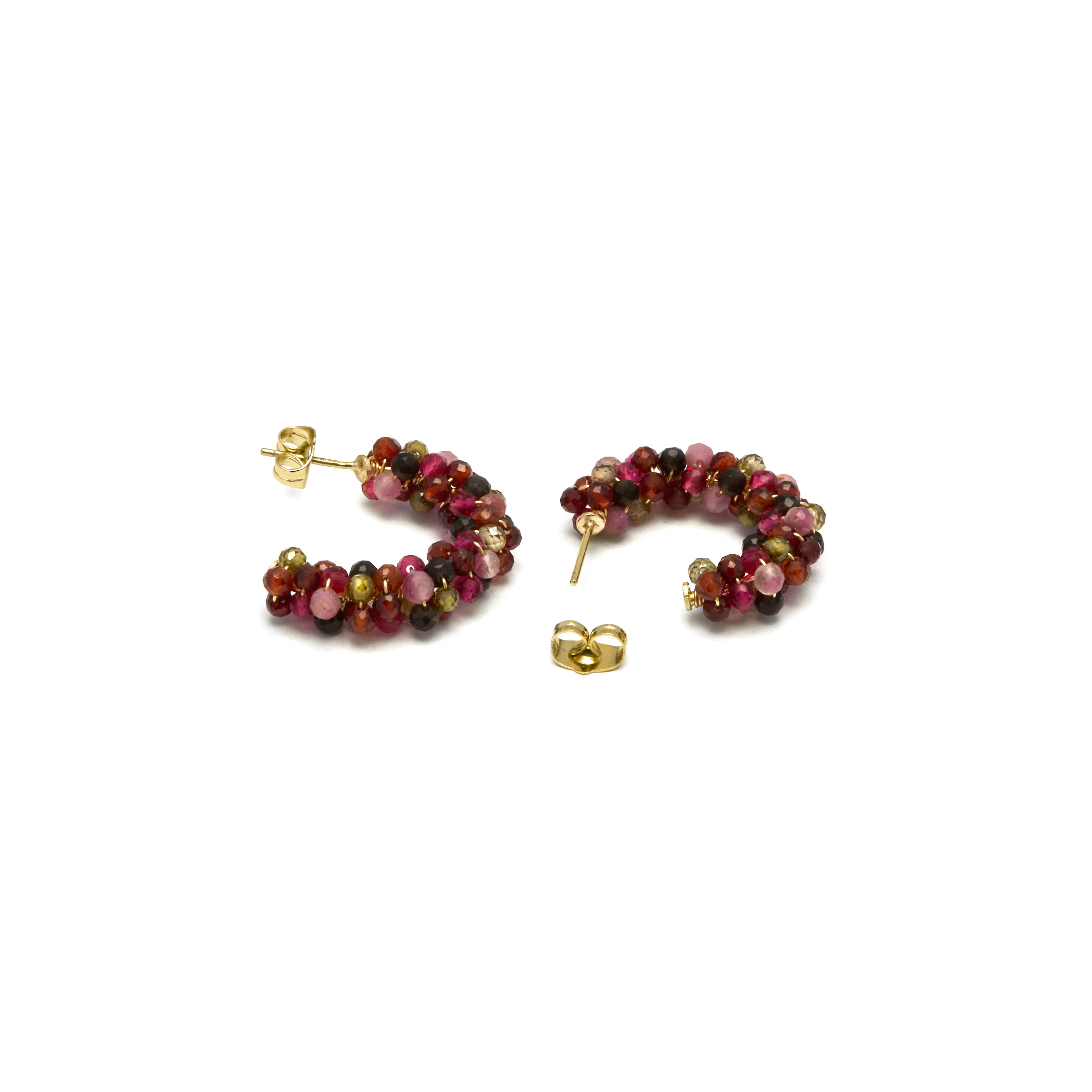 Pendientes de Cristal Multicolor acabados en oro amarillo 18K - Rariki - Image 5