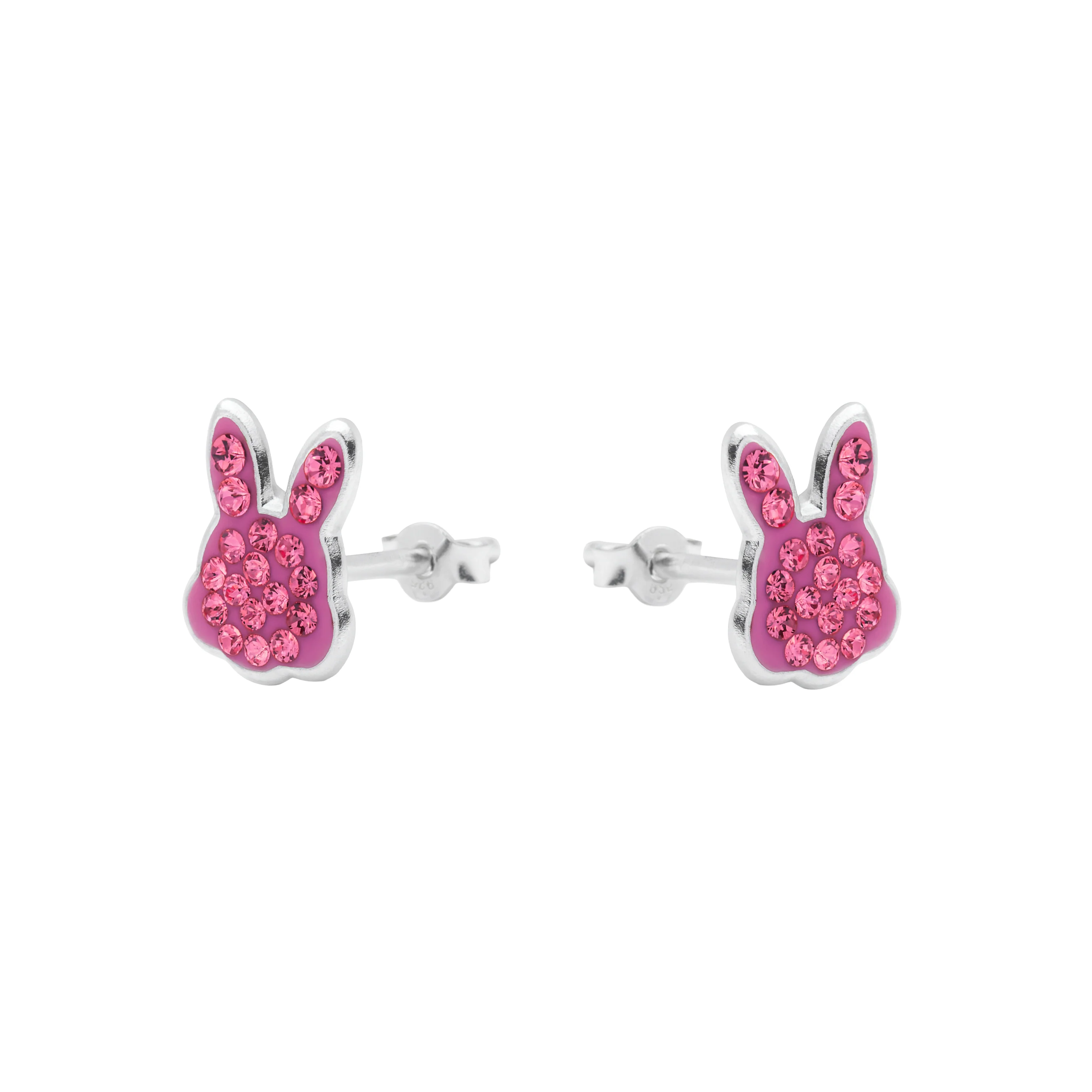 Pendientes de Plata de Ley 925 y Circonita Rosa acabado en rodio - Rasim - Image 2
