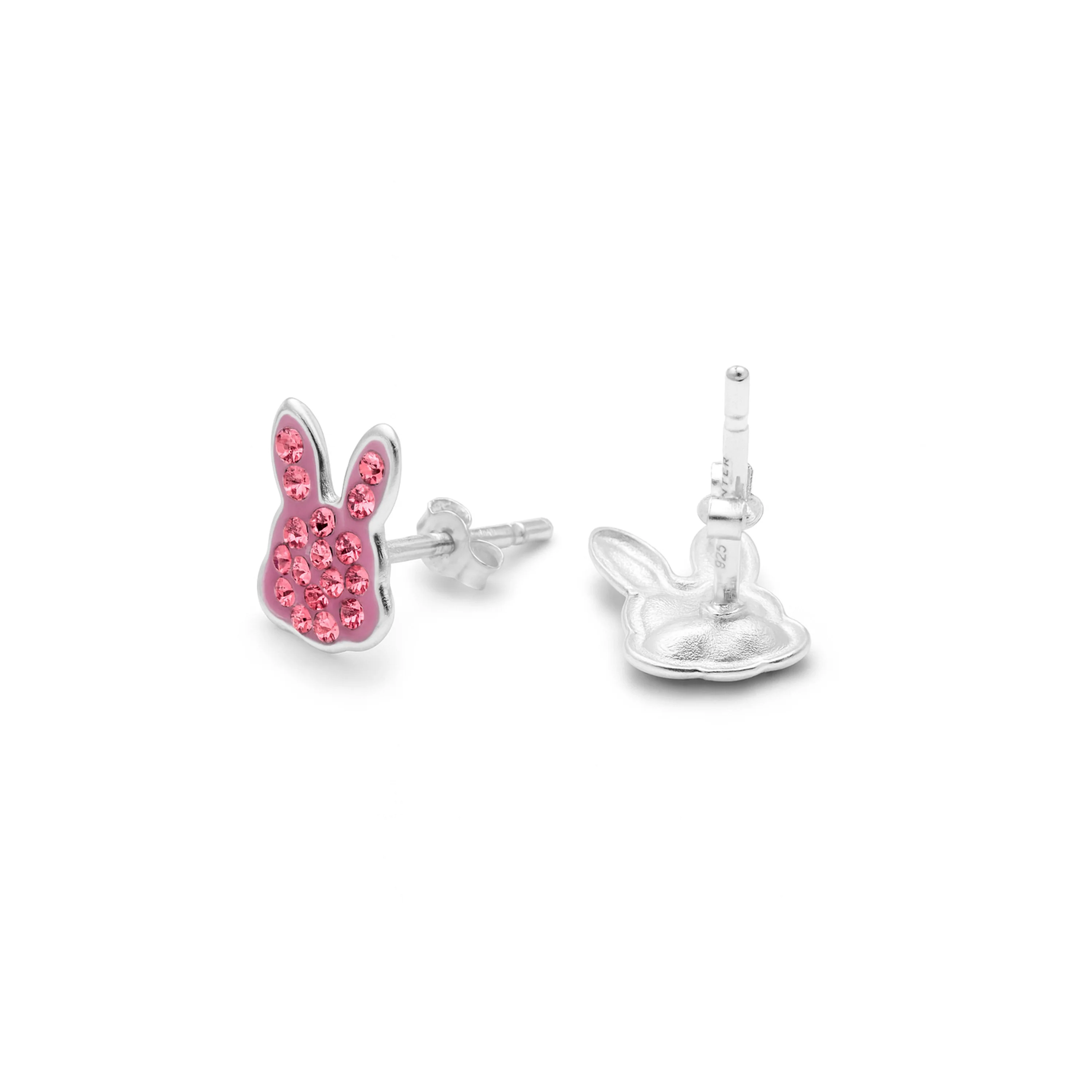 Pendientes de Plata de Ley 925 y Circonita Rosa acabado en rodio - Rasim - Image 3