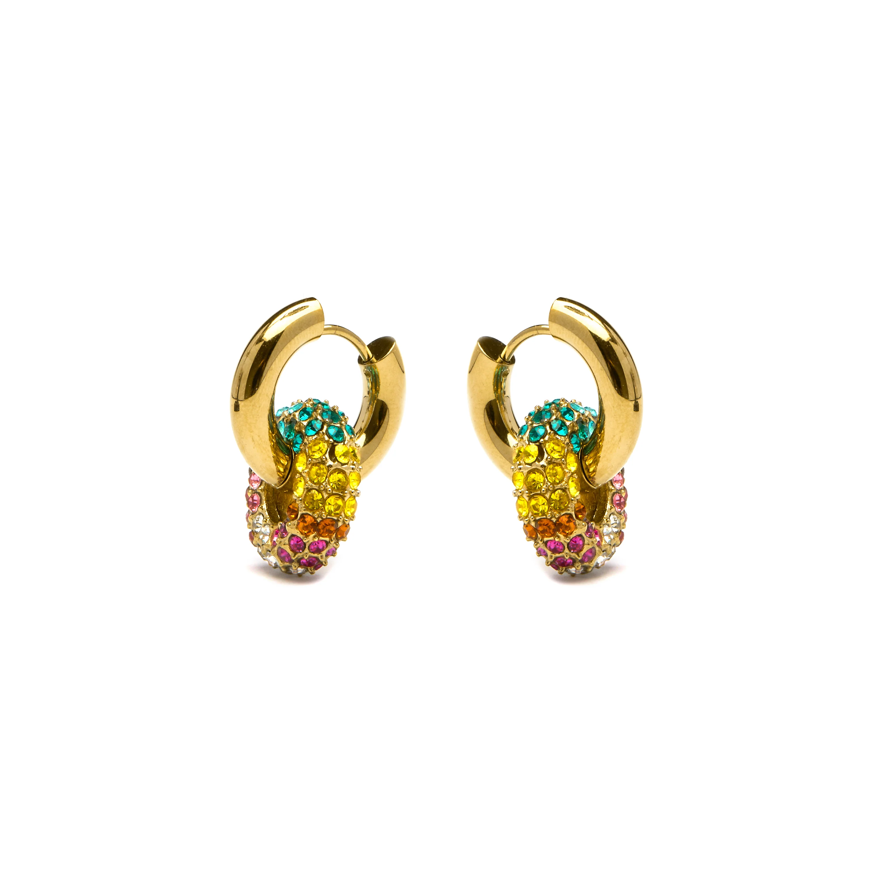 Pendientes de Cristal Multicolor acabados en oro amarillo 18K - Rawe - Image 3
