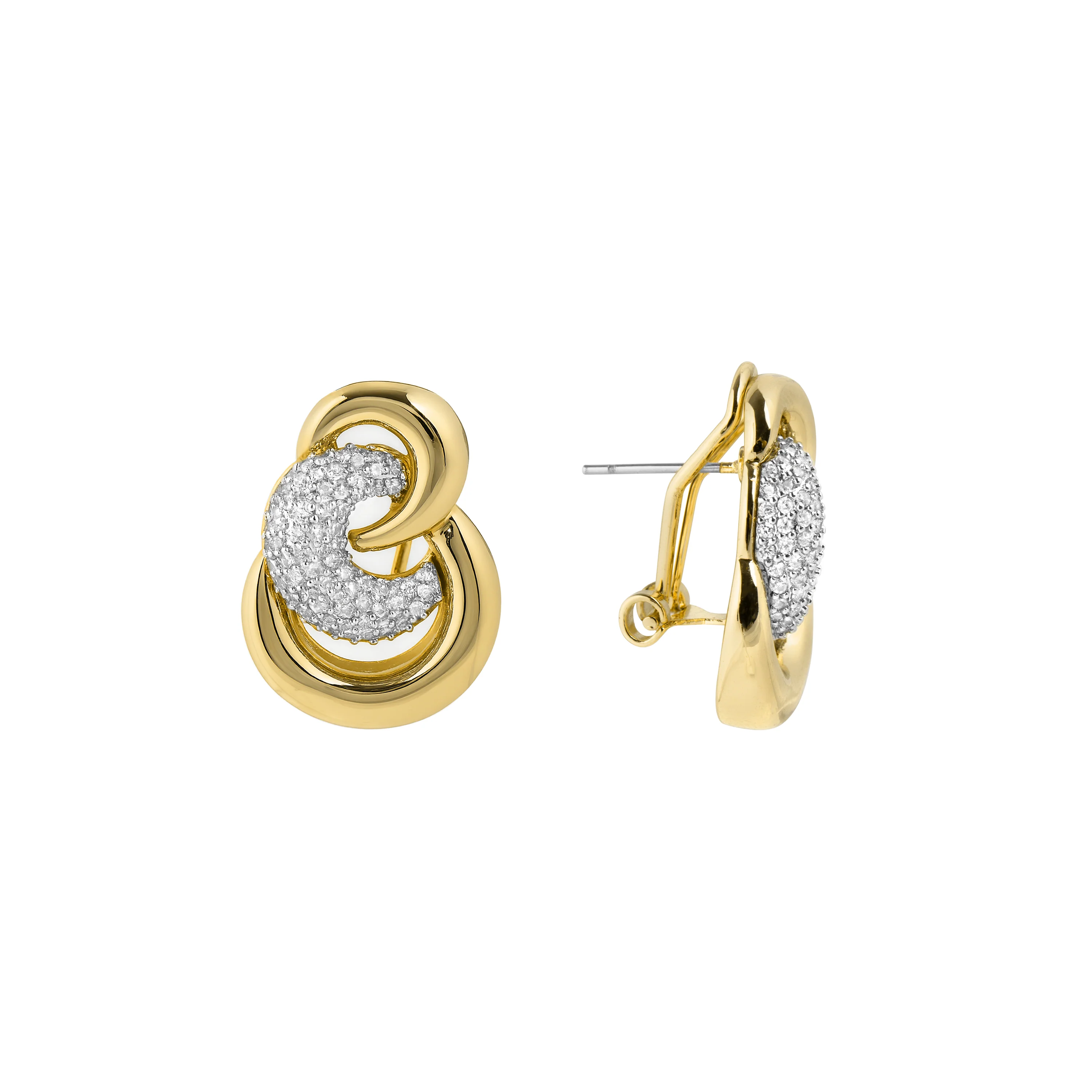 Pendientes de Circonita Brillante acabado en oro amarillo de 18k - Rayali