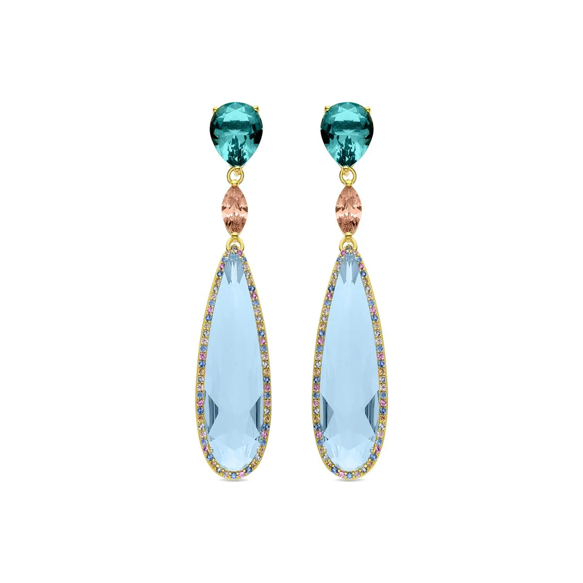 Pendientes Razih Plata de Ley 925 - Razih MULTICOLOR