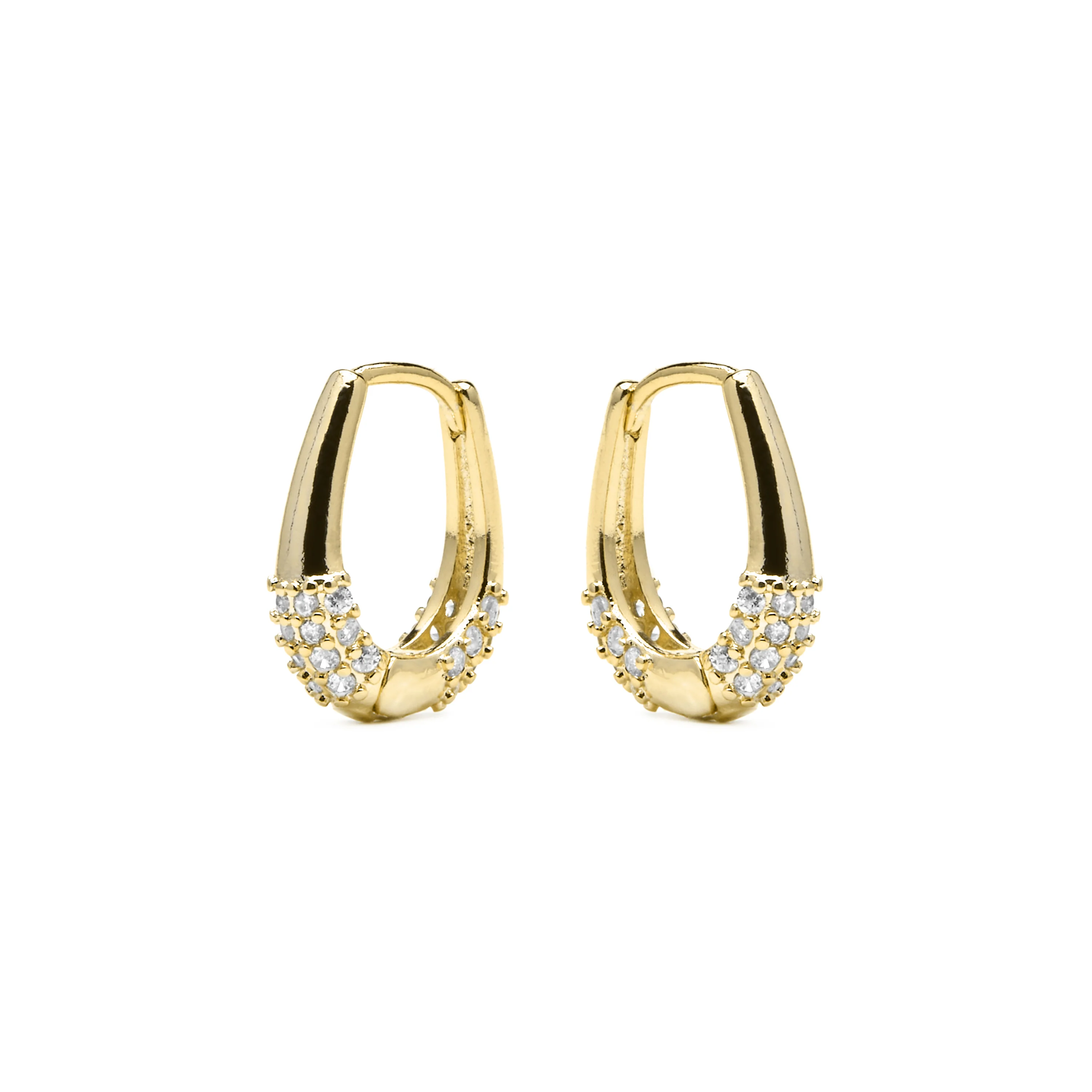 Pendientes acabado oro amarillo de 18k y Circonita Brillante - Redi - Image 3
