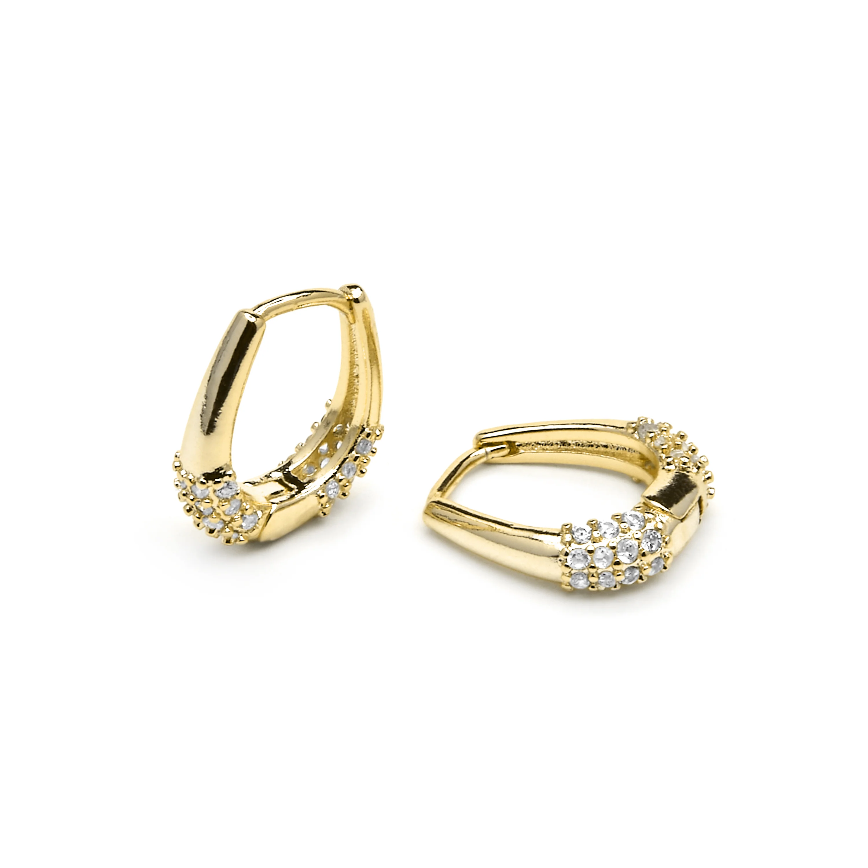 Pendientes acabado oro amarillo de 18k y Circonita Brillante - Redi - Image 4