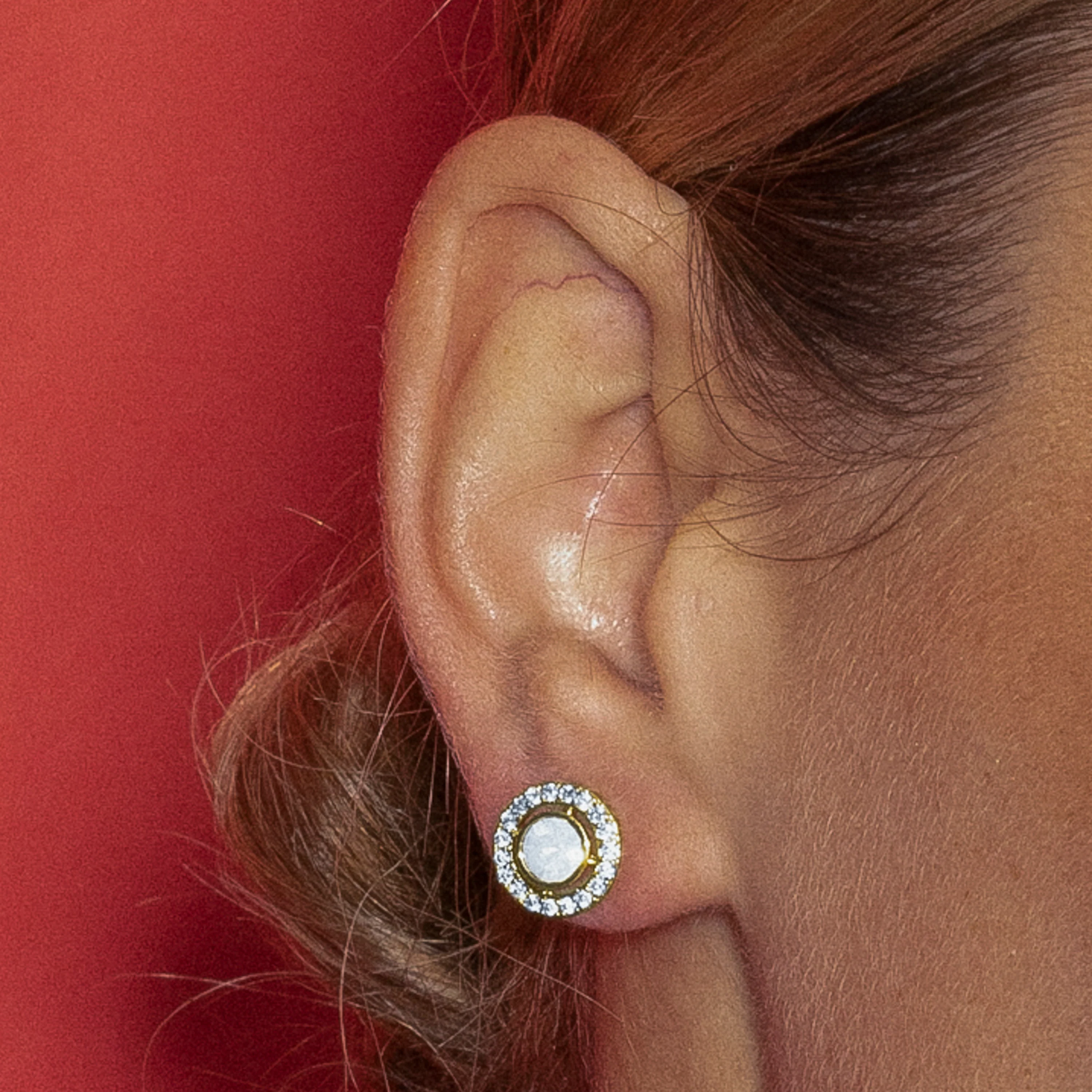 Pendientes con Circonita Brillante acabado oro 18k - Riashe - Image 4