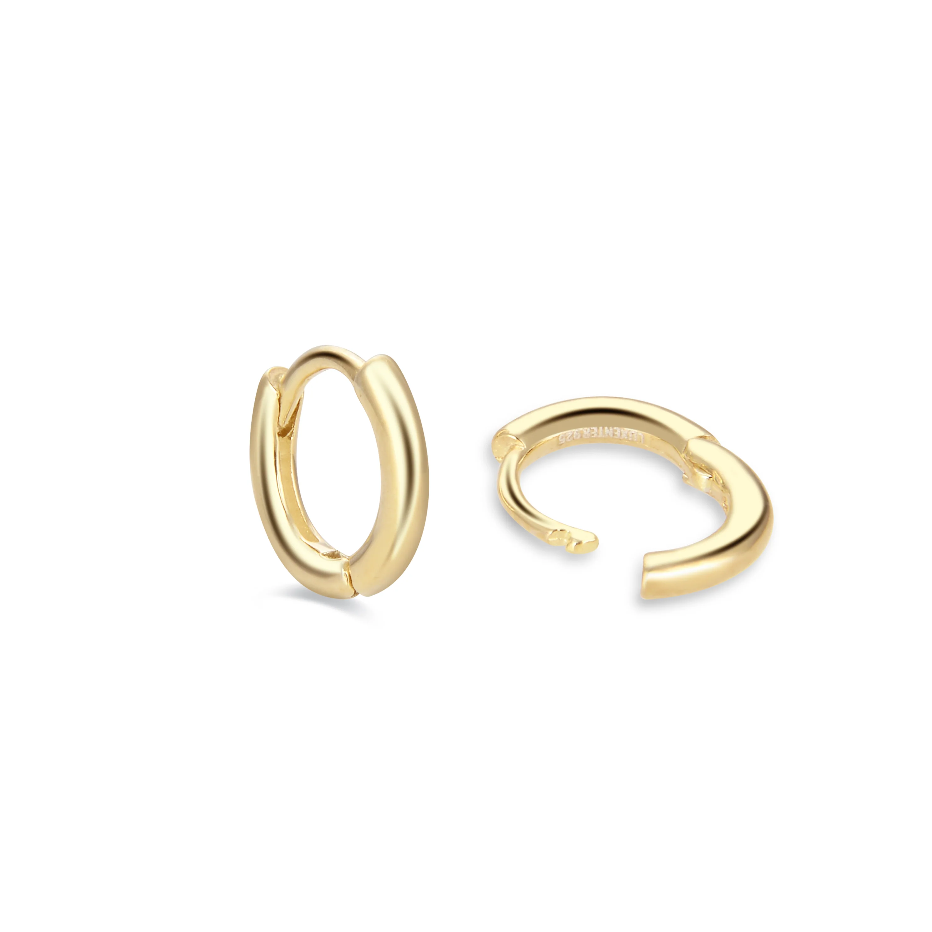 Pendientes de 7mm de Plata de Ley 925 acabados en oro amarillo de 18K - Ricbeorn - Image 4