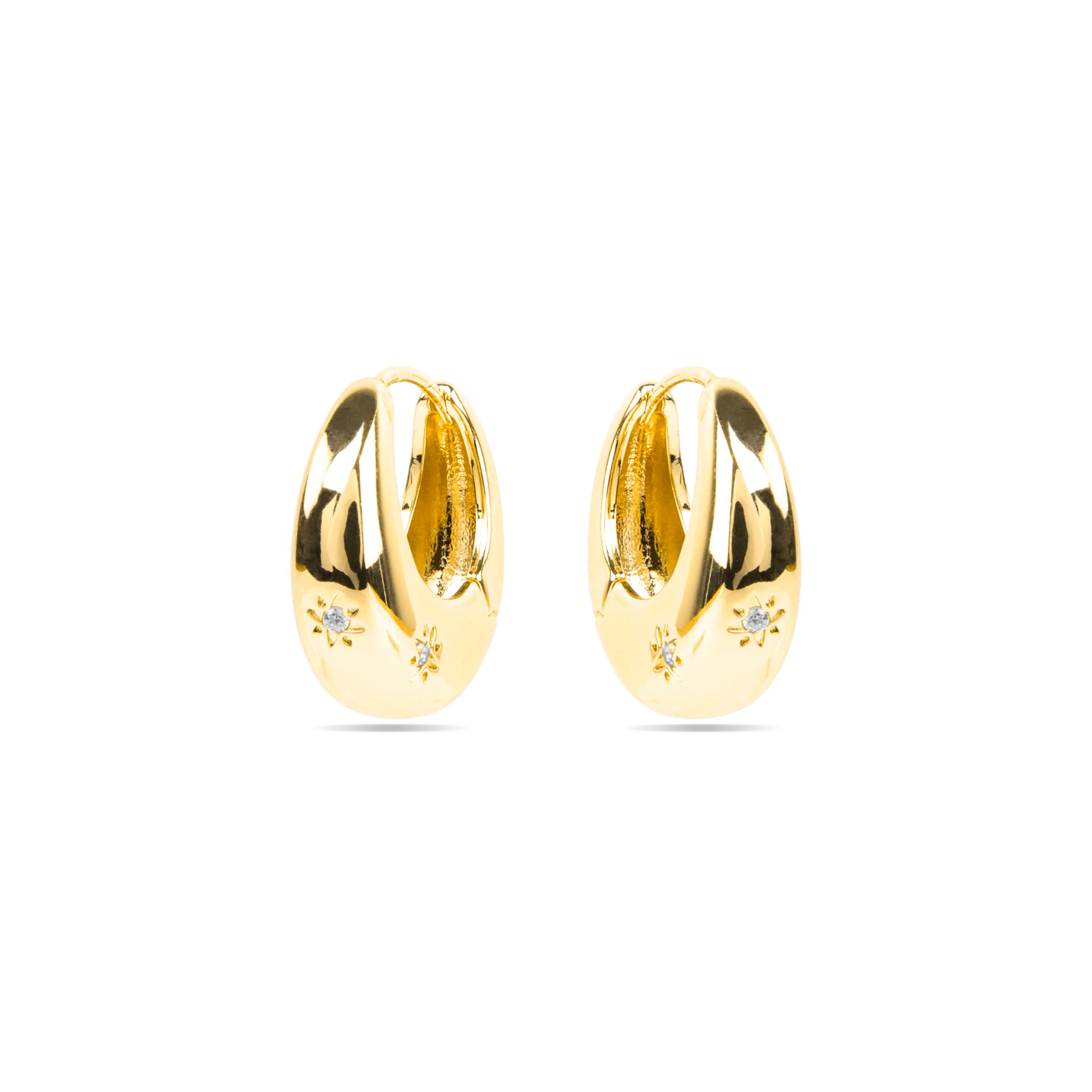 Pendientes con Circonita Brillante acabado oro 18k - Ricia - Image 3
