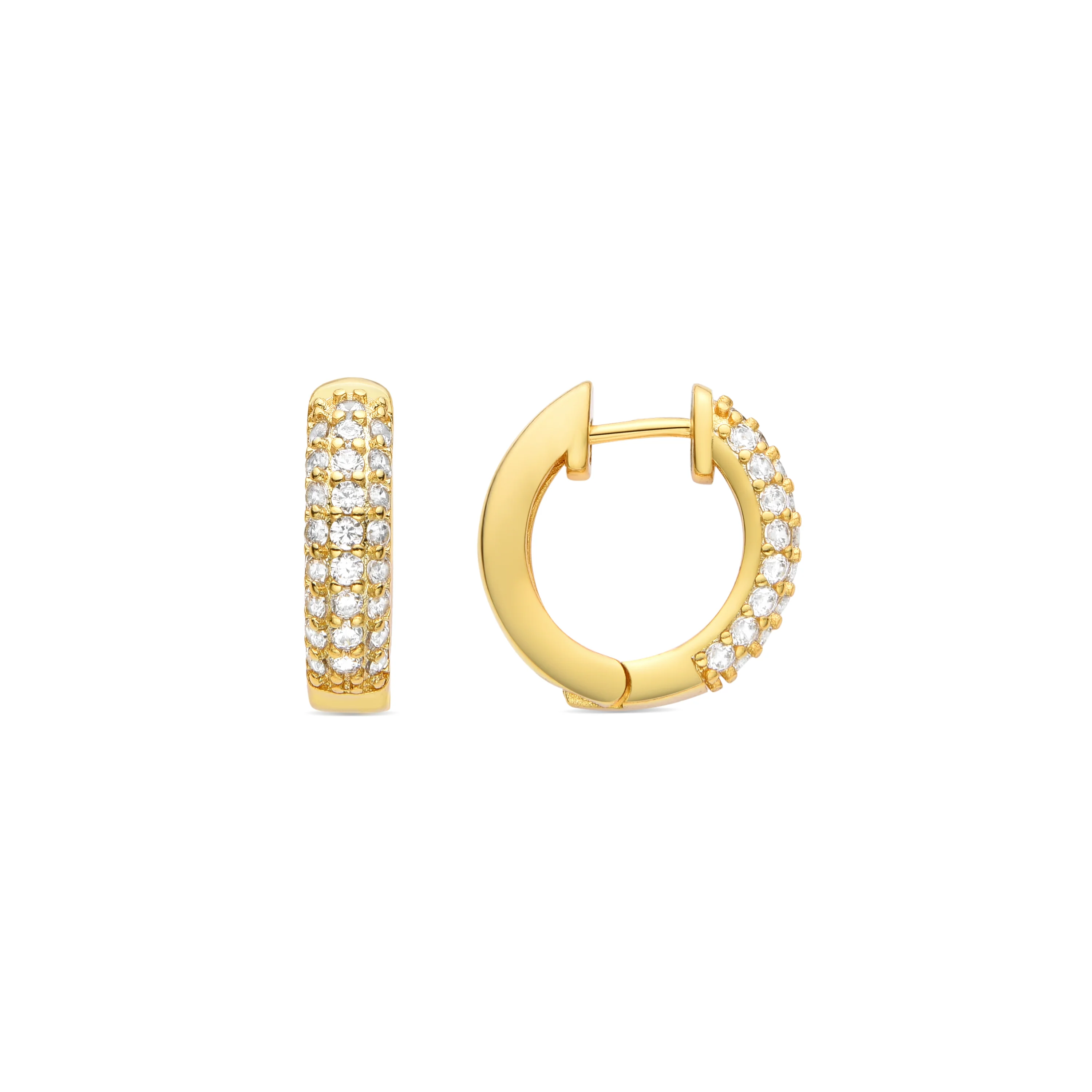 Pendientes de Circonita Brillante acabados en oro amarillo 18K - Rieli