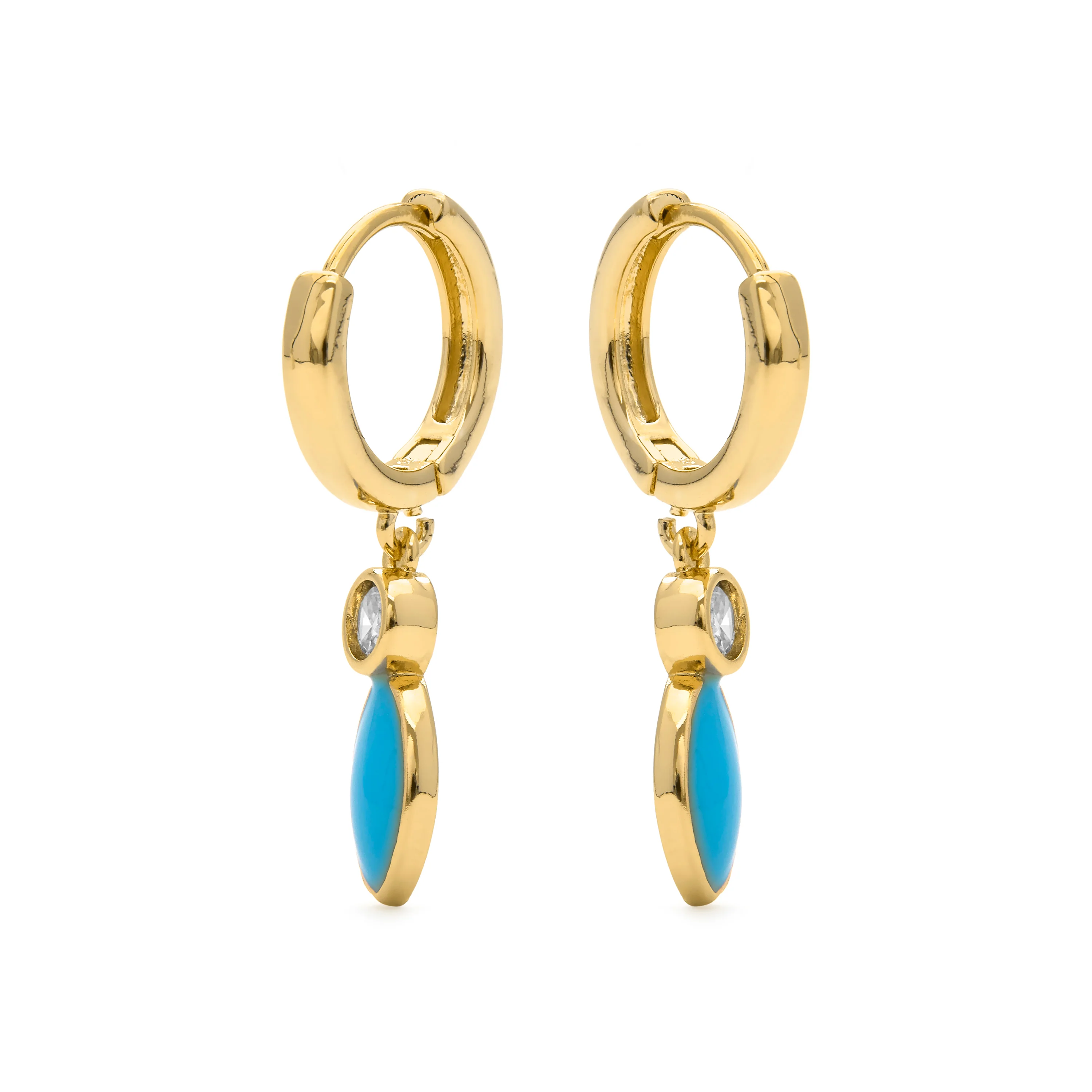 Pendientes de Circonita Brillante acabados en oro amarillo 18K - Rielo - Image 3