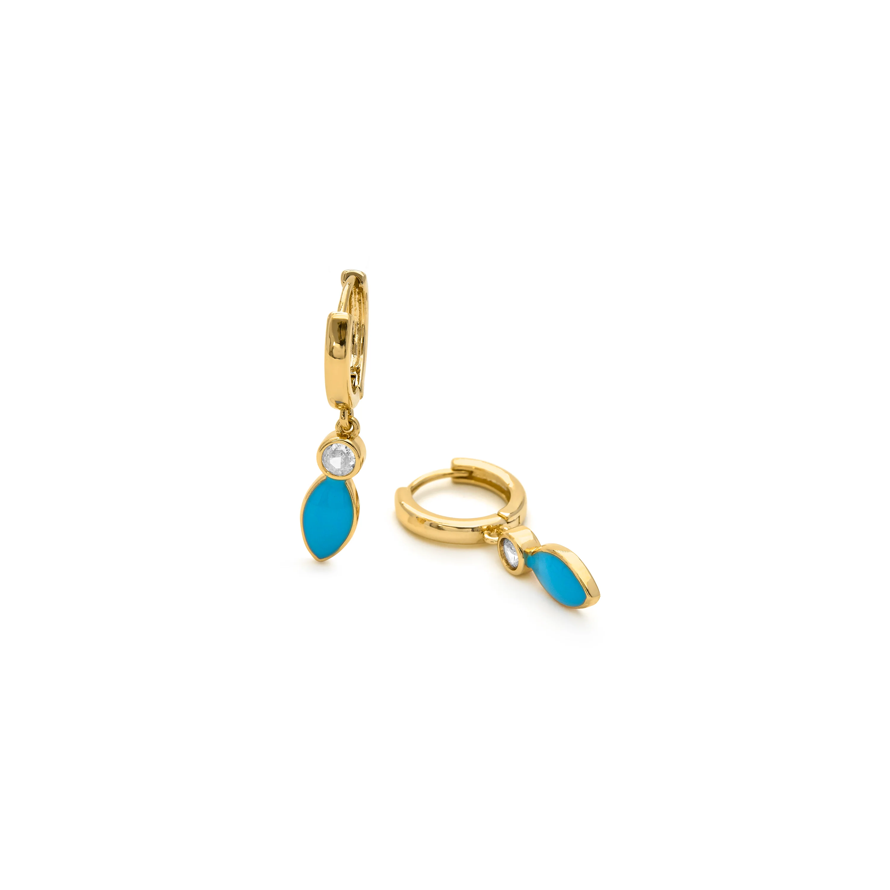 Pendientes de Circonita Brillante acabados en oro amarillo 18K - Rielo - Image 5