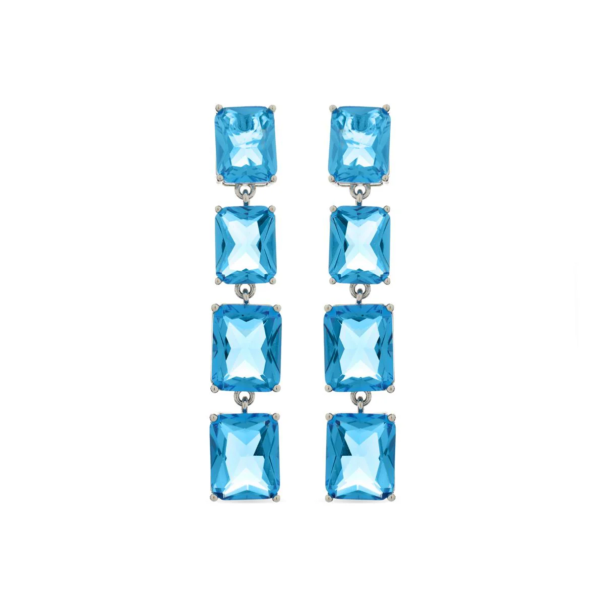 Pendientes Riemi acabados en rodio - Riemi AZUL