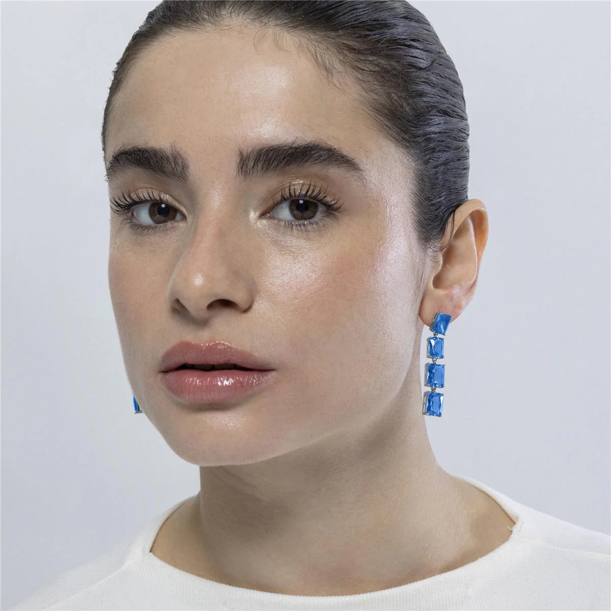 Pendientes Riemi acabados en rodio - Riemi AZUL - Image 3