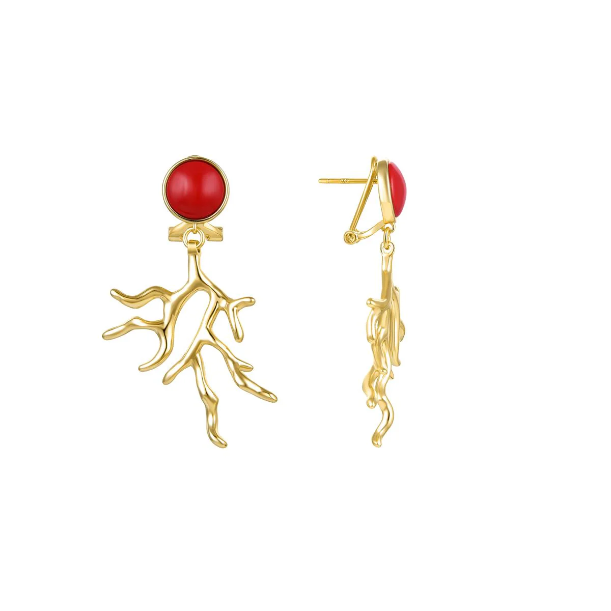 Pendientes Rikme acabados en oro amarillo de 18k - Rikme ROJO