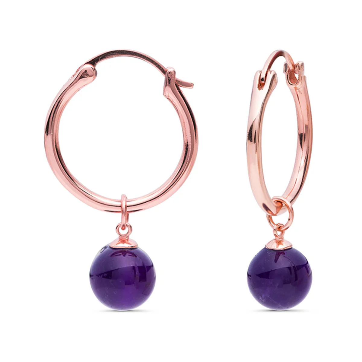 Pendientes Ririj Plata, baño de Oro R. y Amatista - Ririj MORADO