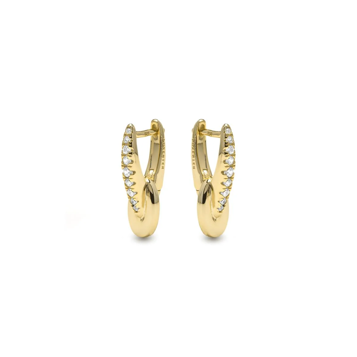 Pendientes de Plata de Ley 925 y Circonita Brillante acabado en oro amarillo 18k - Riusva - Image 3