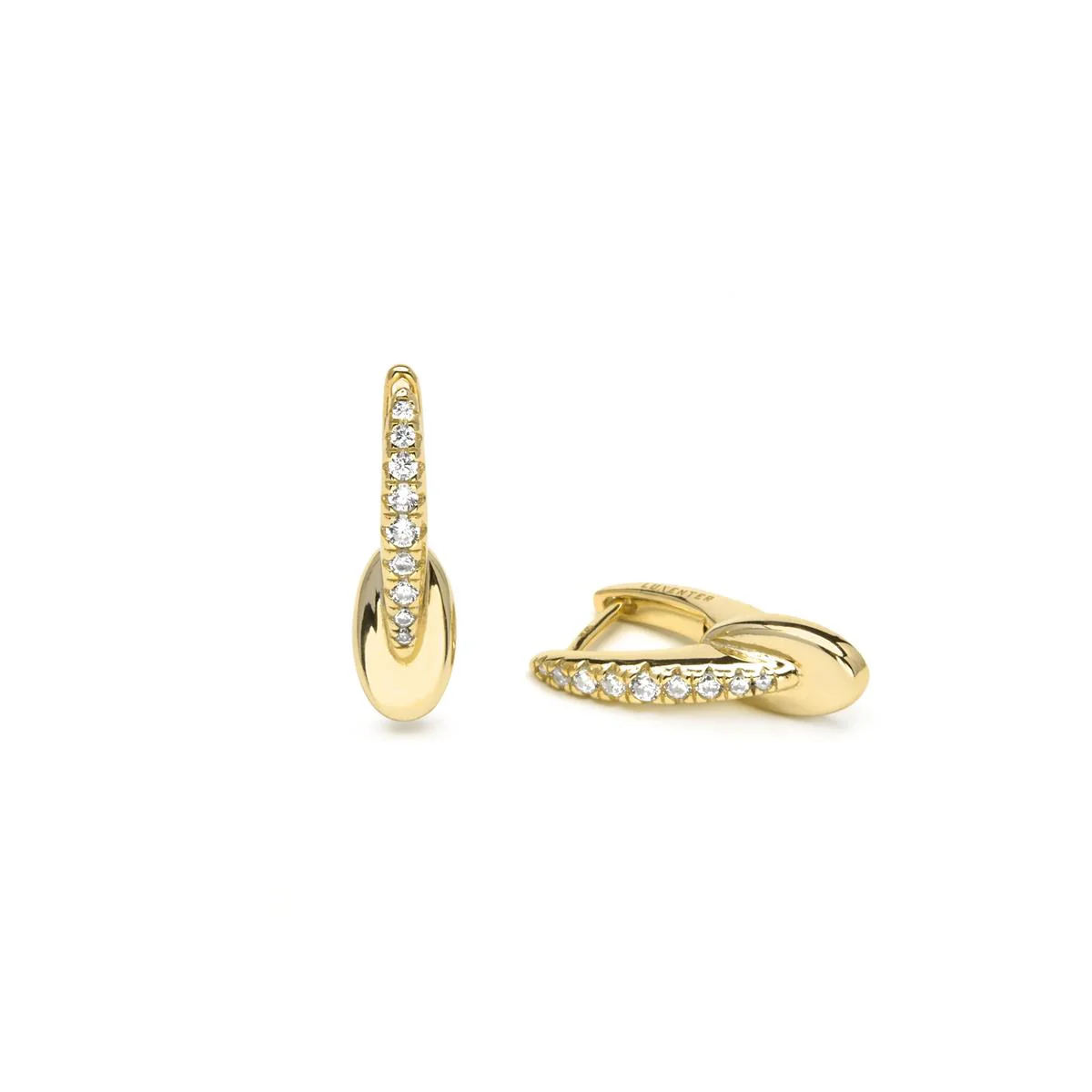 Pendientes de Plata de Ley 925 y Circonita Brillante acabado en oro amarillo 18k - Riusva - Image 4