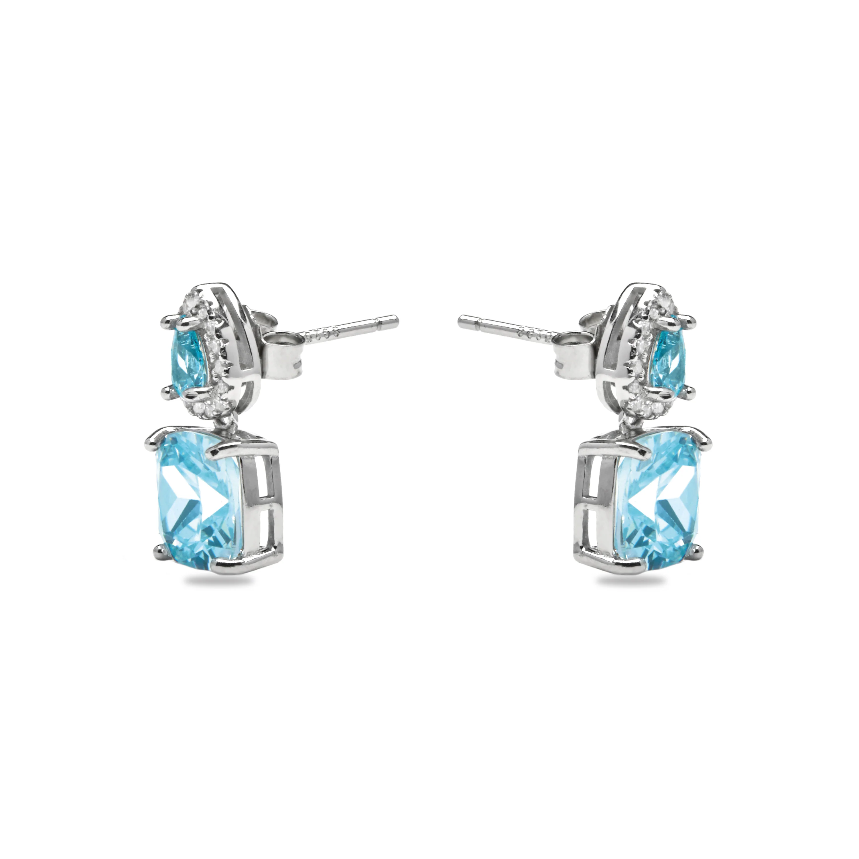 Pendientes de Plata de Ley 925 y Circonita Brillante acabado rodio - Ronni - Image 7