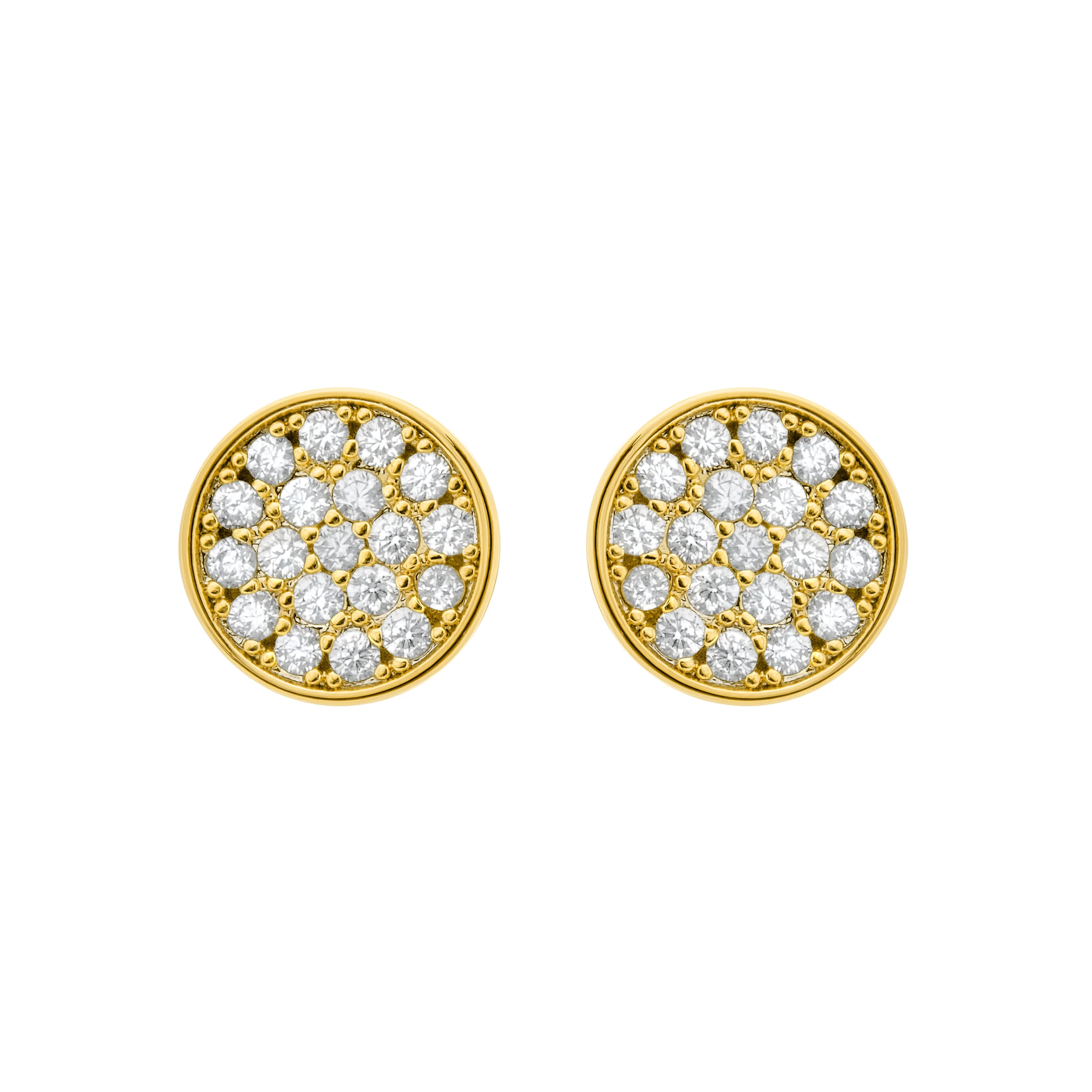 Pendientes acabado en oro amarillo 18k - Rounvi
