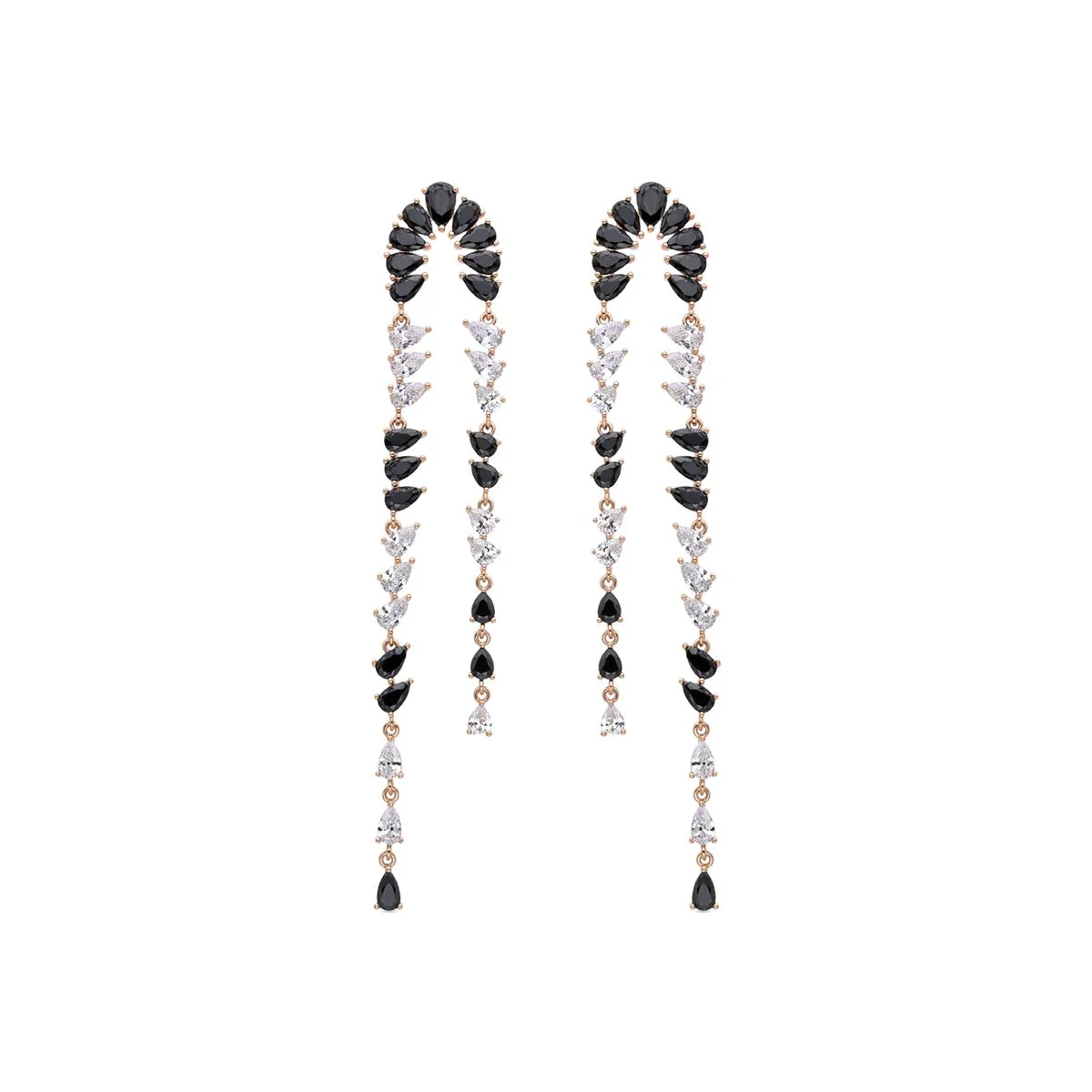 Pendientes Saika acabados en rodio - Saika NEGRO