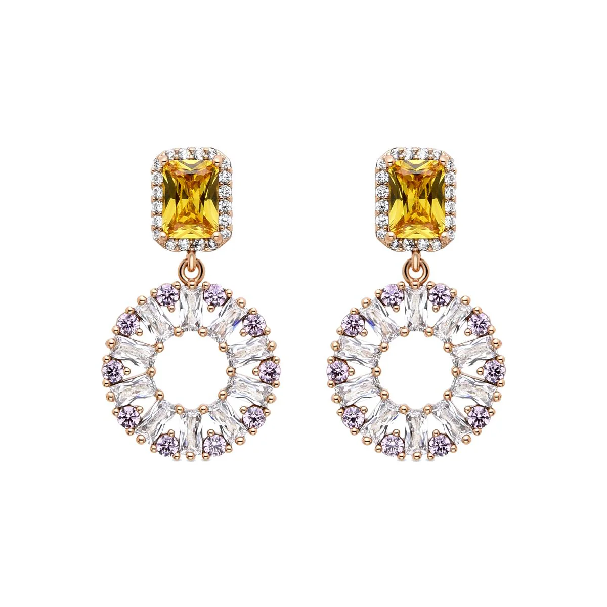 Pendientes Sanen acabados en oro amarillo de 18K - Sanen ROJO