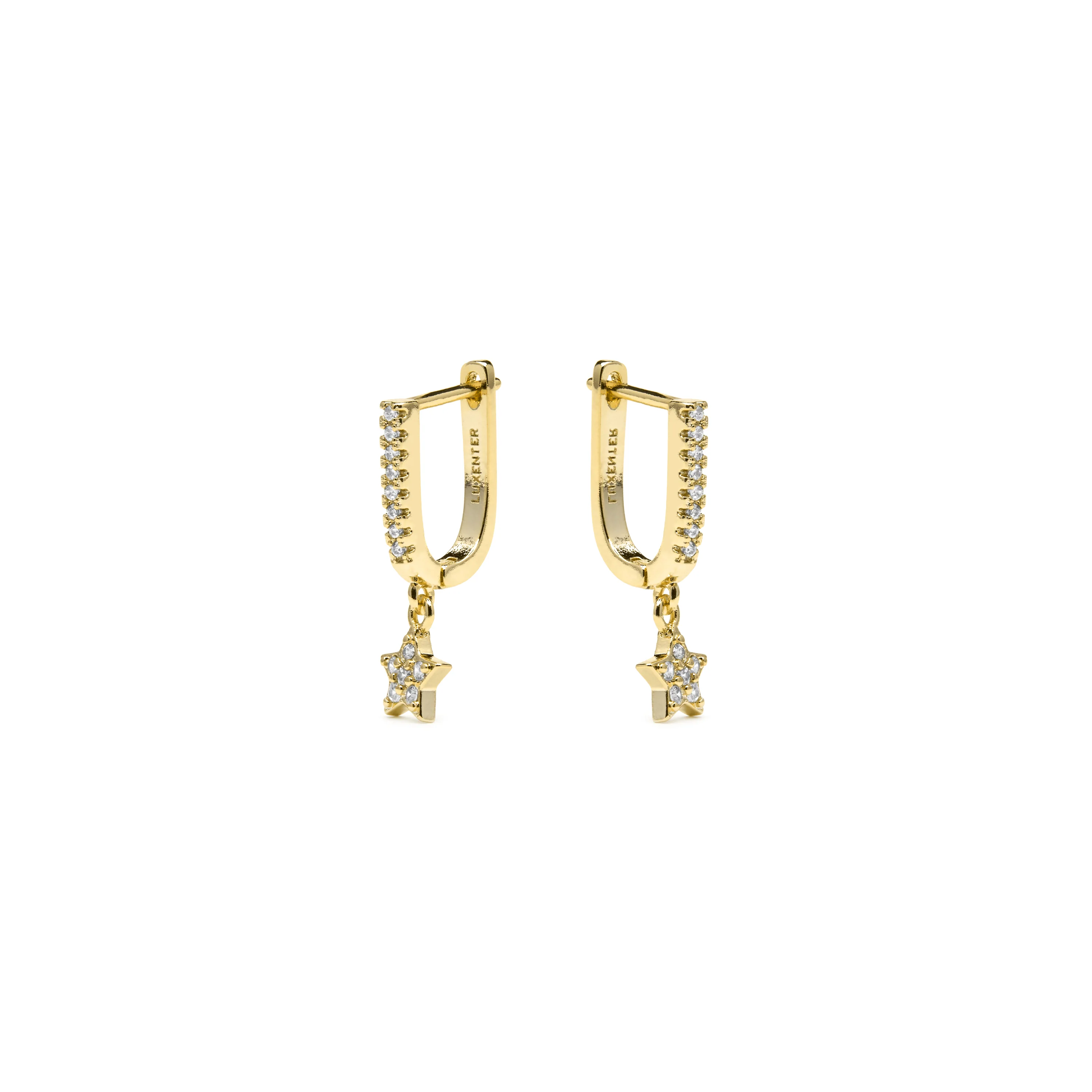 Pendientes acabado oro amarillo de 18k y Circonita Brillante - Sasai - Image 3
