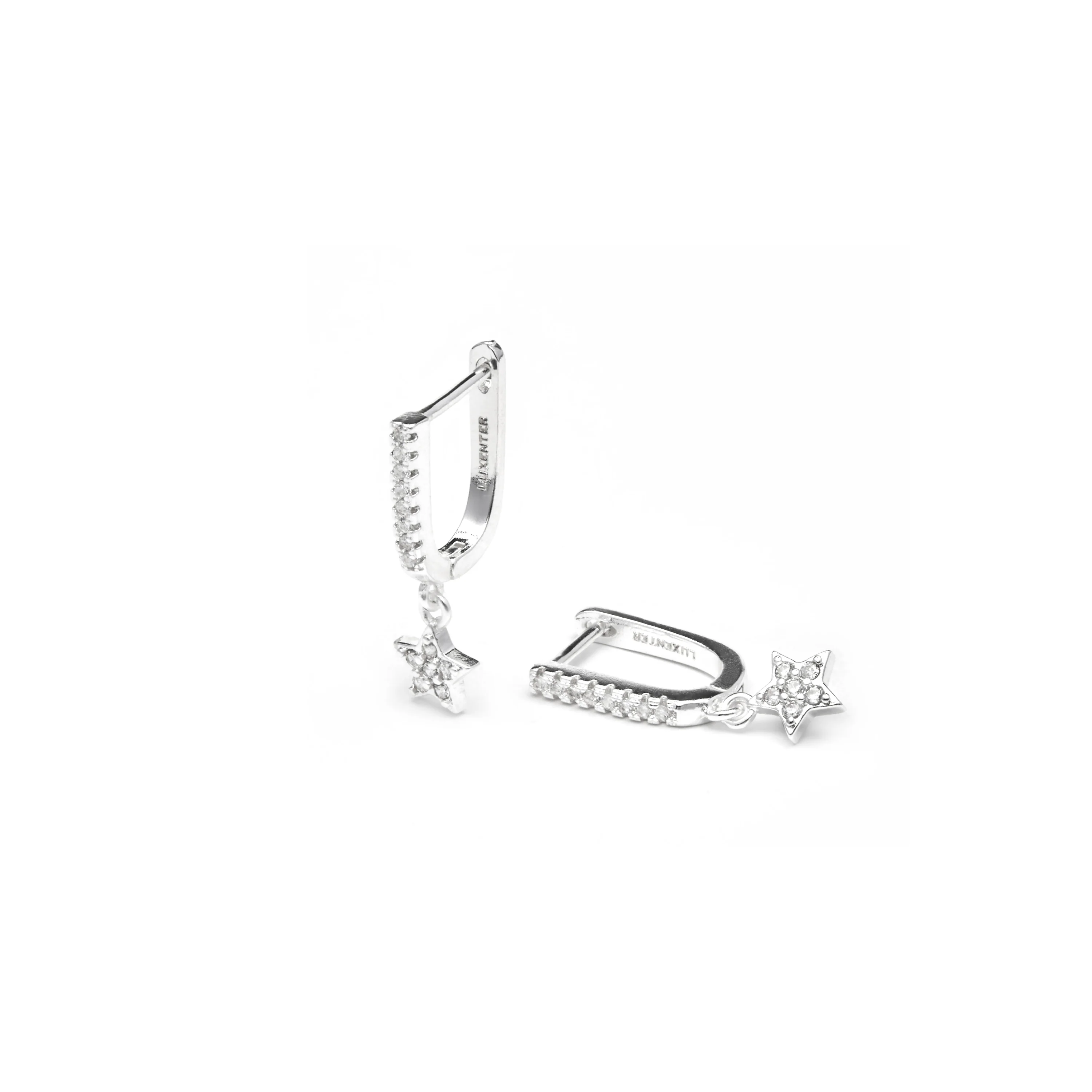 Pendientes acabado plata y Circonita Brillante - Sasai - Image 4