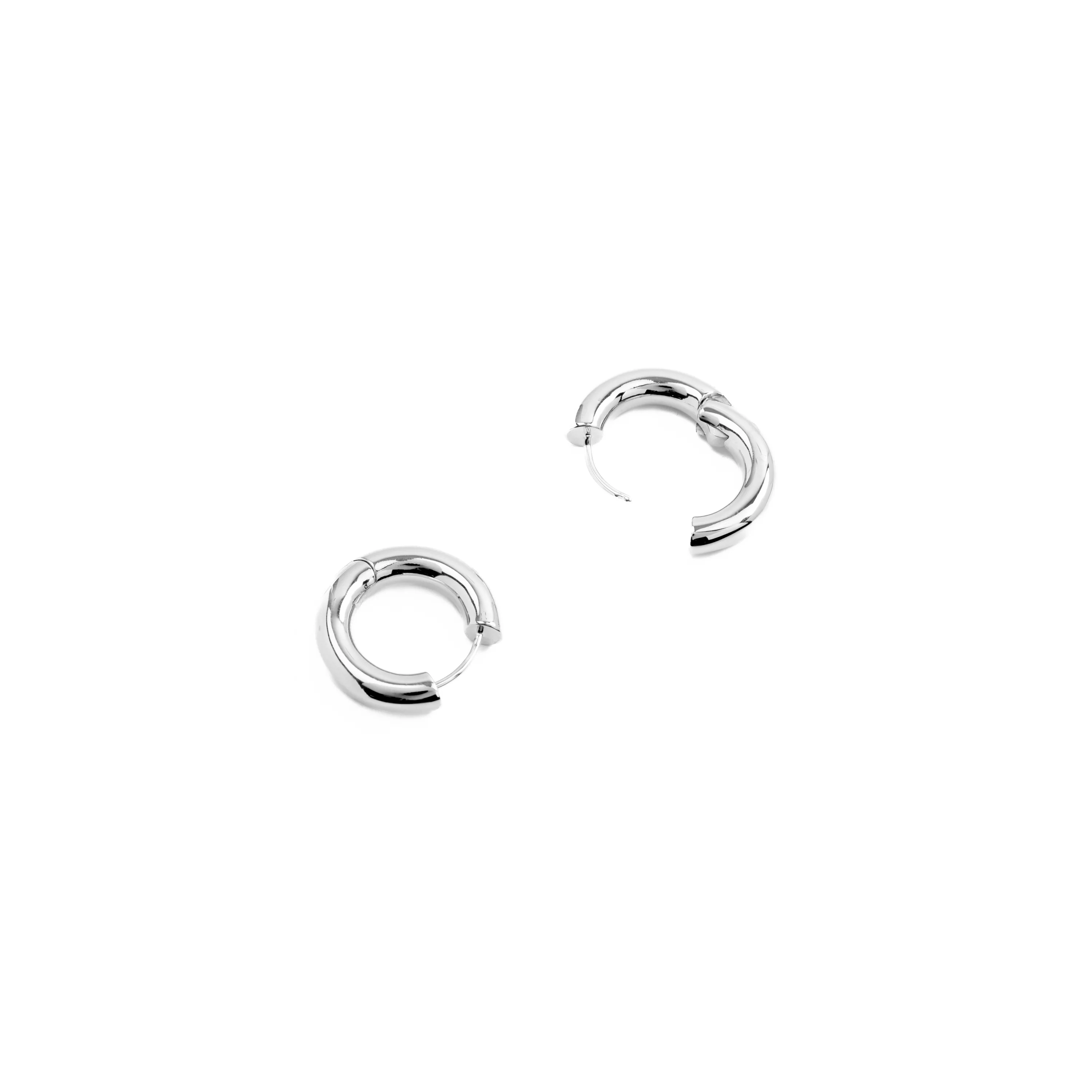 Pendientes de 24mm de diámetro acabado en rodio- Saura - Image 5