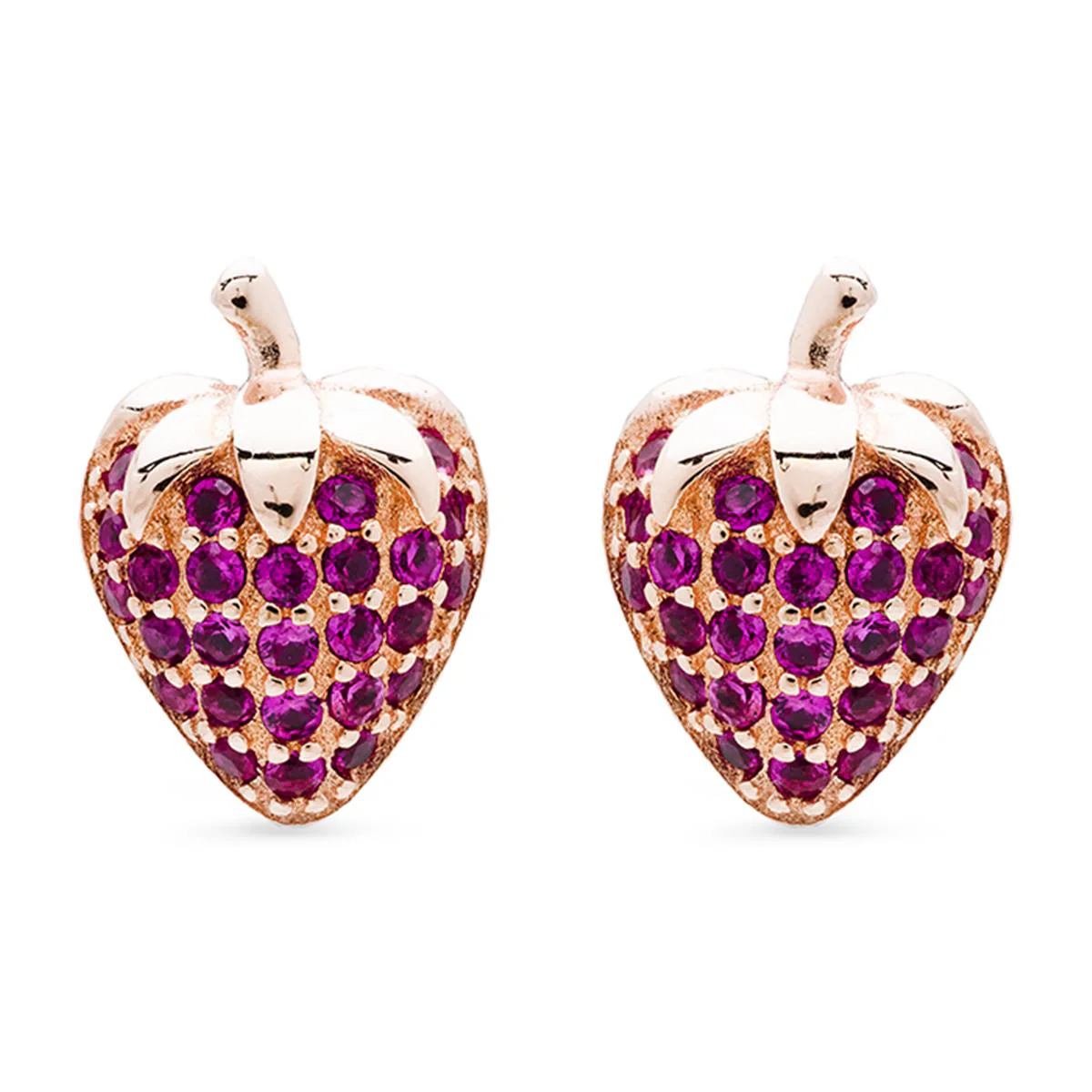 Pendientes Seregi Plata, Oro Rosa y Rubí Cz. - Seregi ROJO