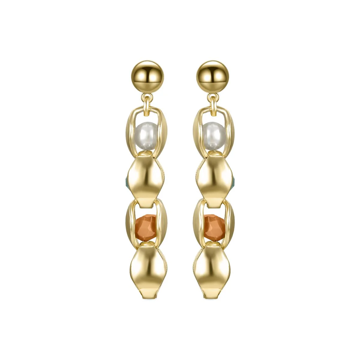 Pendientes Seri acabados en oro amarillo de 18kts - Seri MULTICOLOR