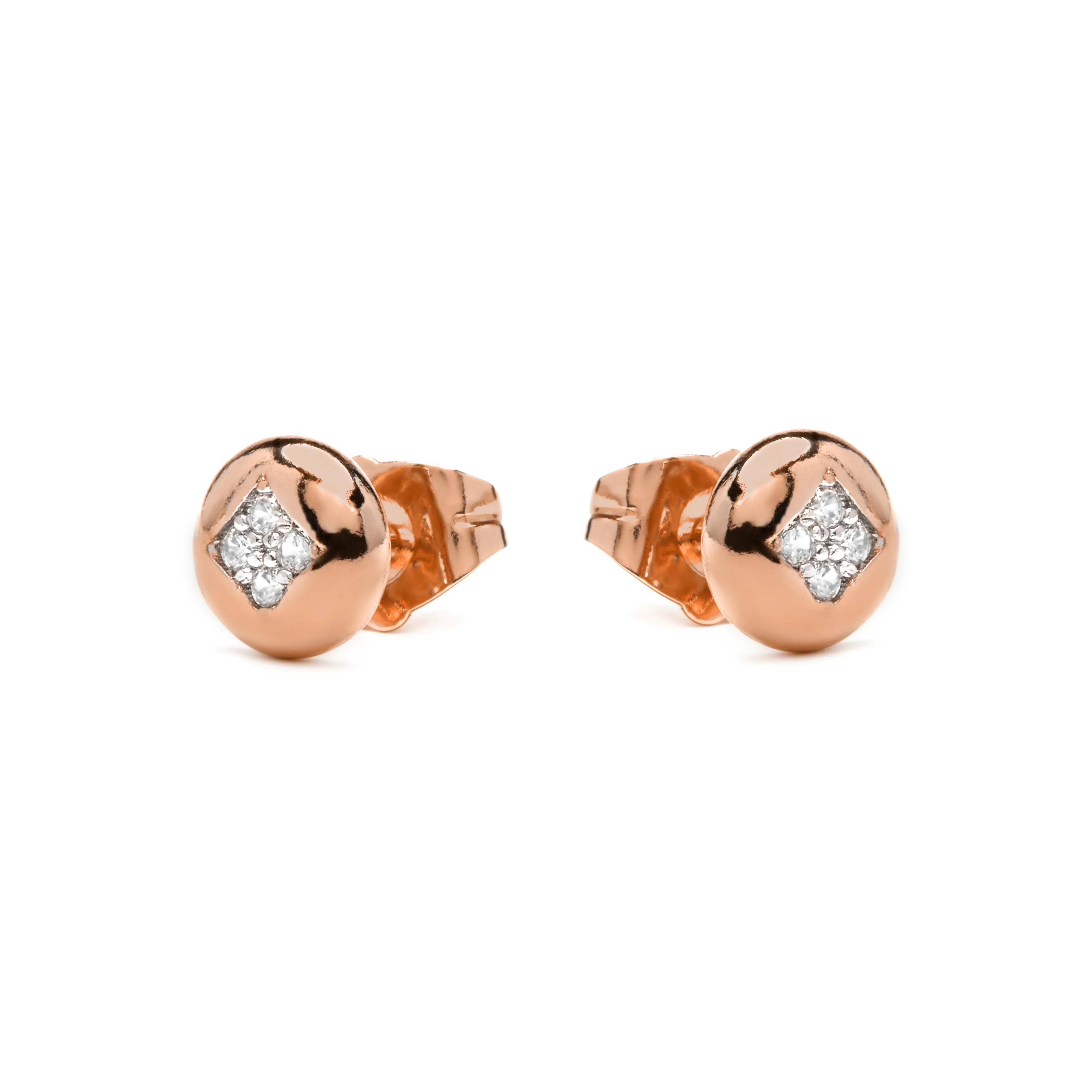 Pendientes acabado oro amarillo de 18k y Circonita Brillante - Tawil - Image 3