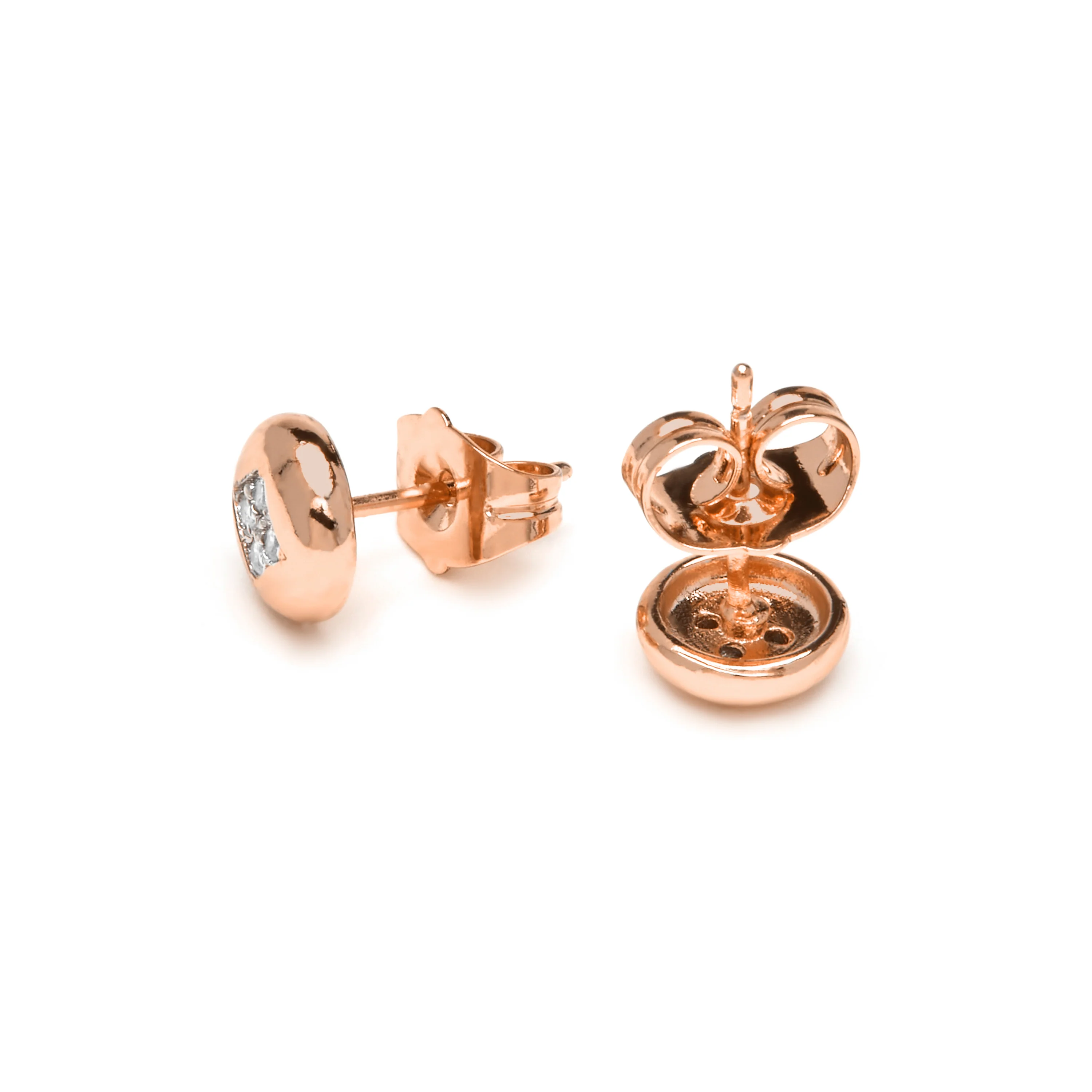 Pendientes acabado oro amarillo de 18k y Circonita Brillante - Tawil - Image 4
