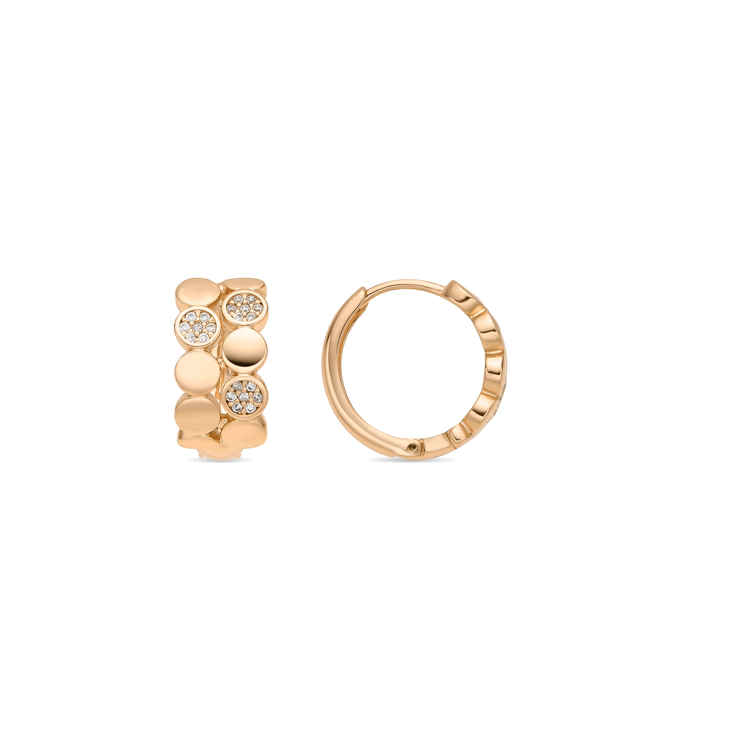 Pendientes acabado oro amarillo de 18k y Circonita Brillante - Emka