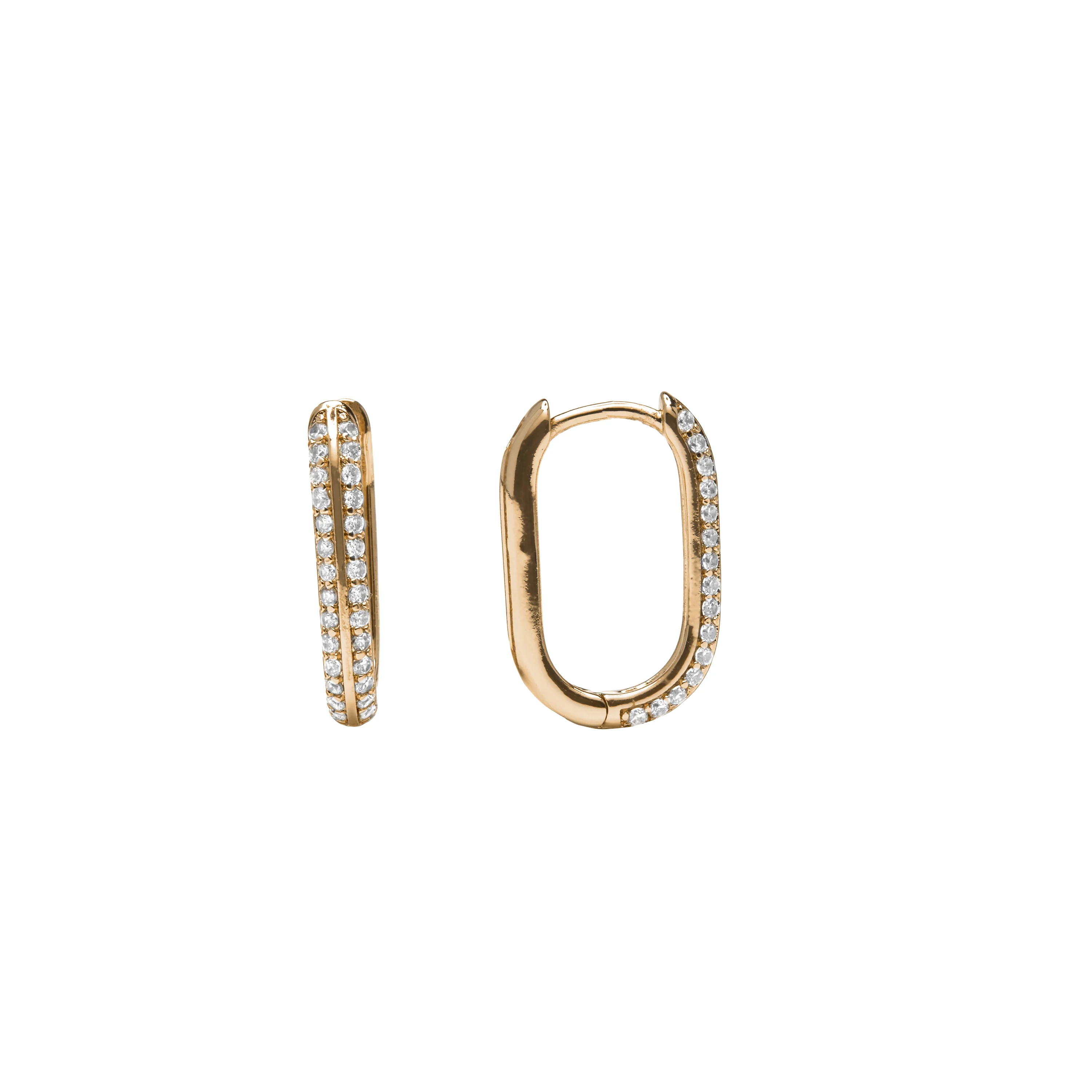 Pendientes acabado oro amarillo de 18k y Circonita Brillante - Moer - Image 3