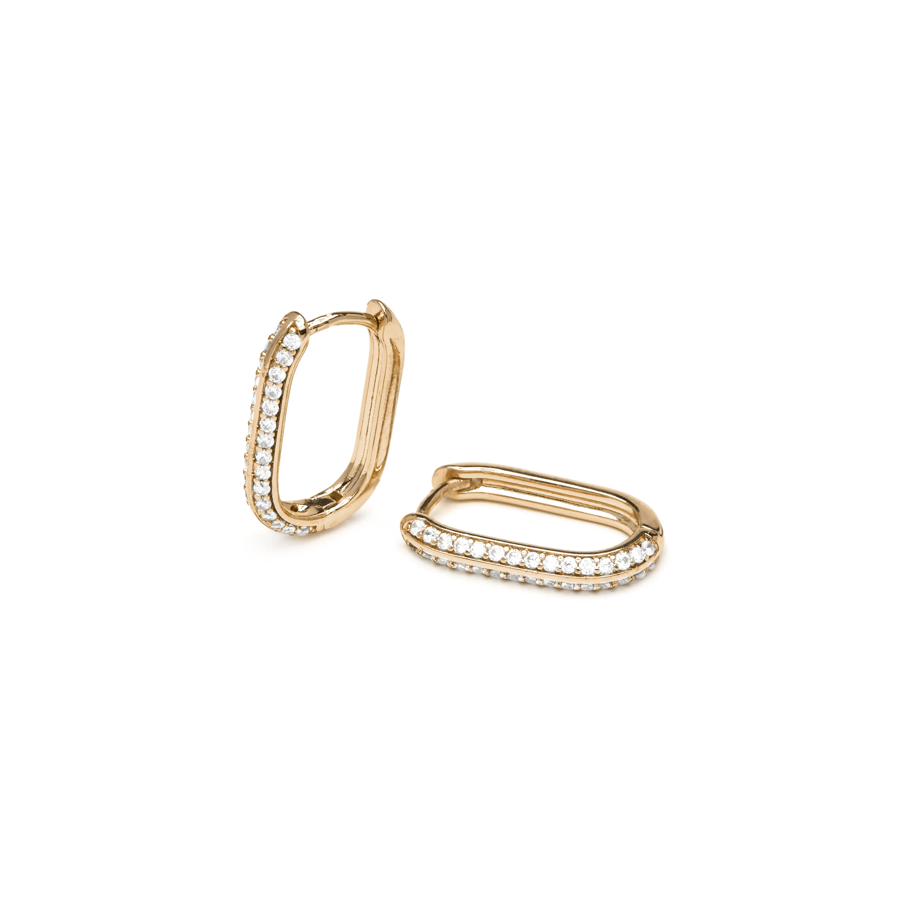 Pendientes acabado oro amarillo de 18k y Circonita Brillante - Moer - Image 4
