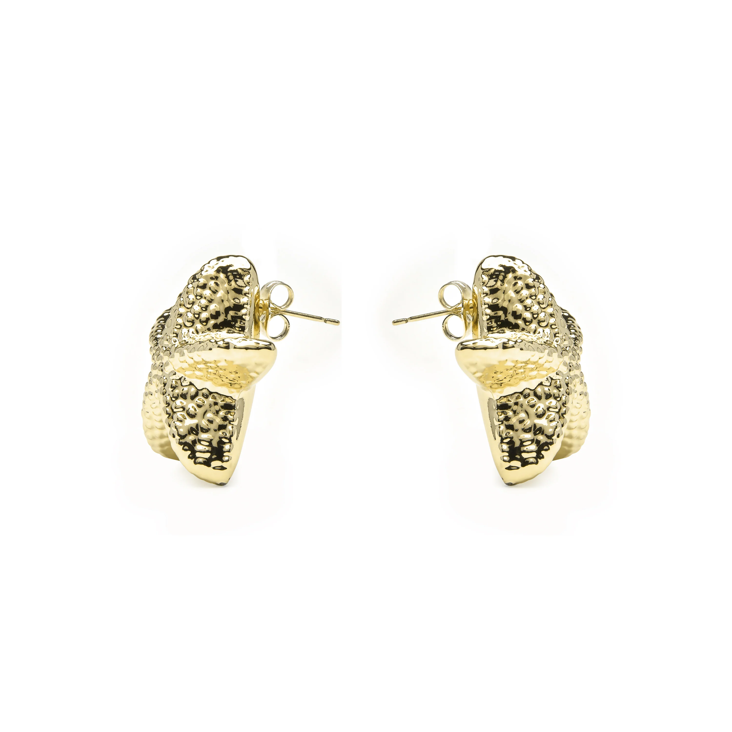 Pendientes acabado oro amarillo de 18k y Circonita Brillante - Bellah - Image 3