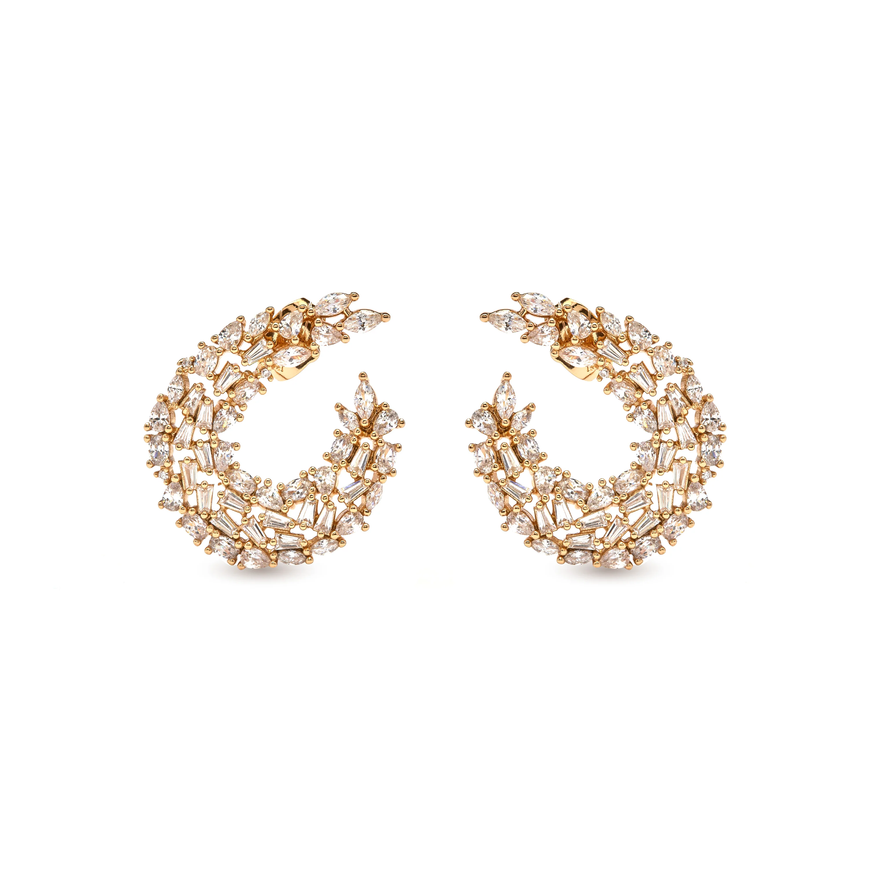 Pendientes de Circonita Brillante acabado en oro amarillo de 18k - Isdro