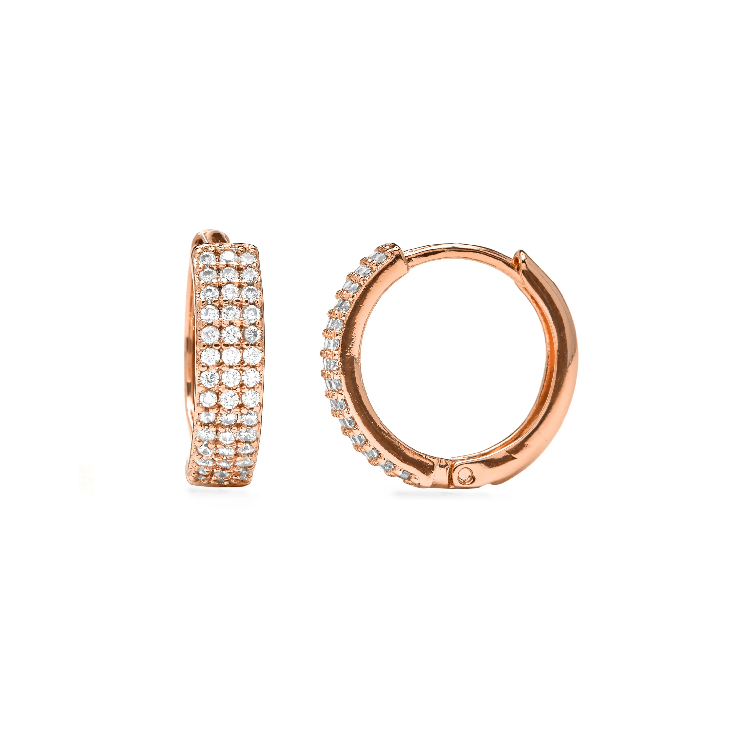 Pendientes de Circonita Brillante acabado en oro amarillo de 18k - Checkti