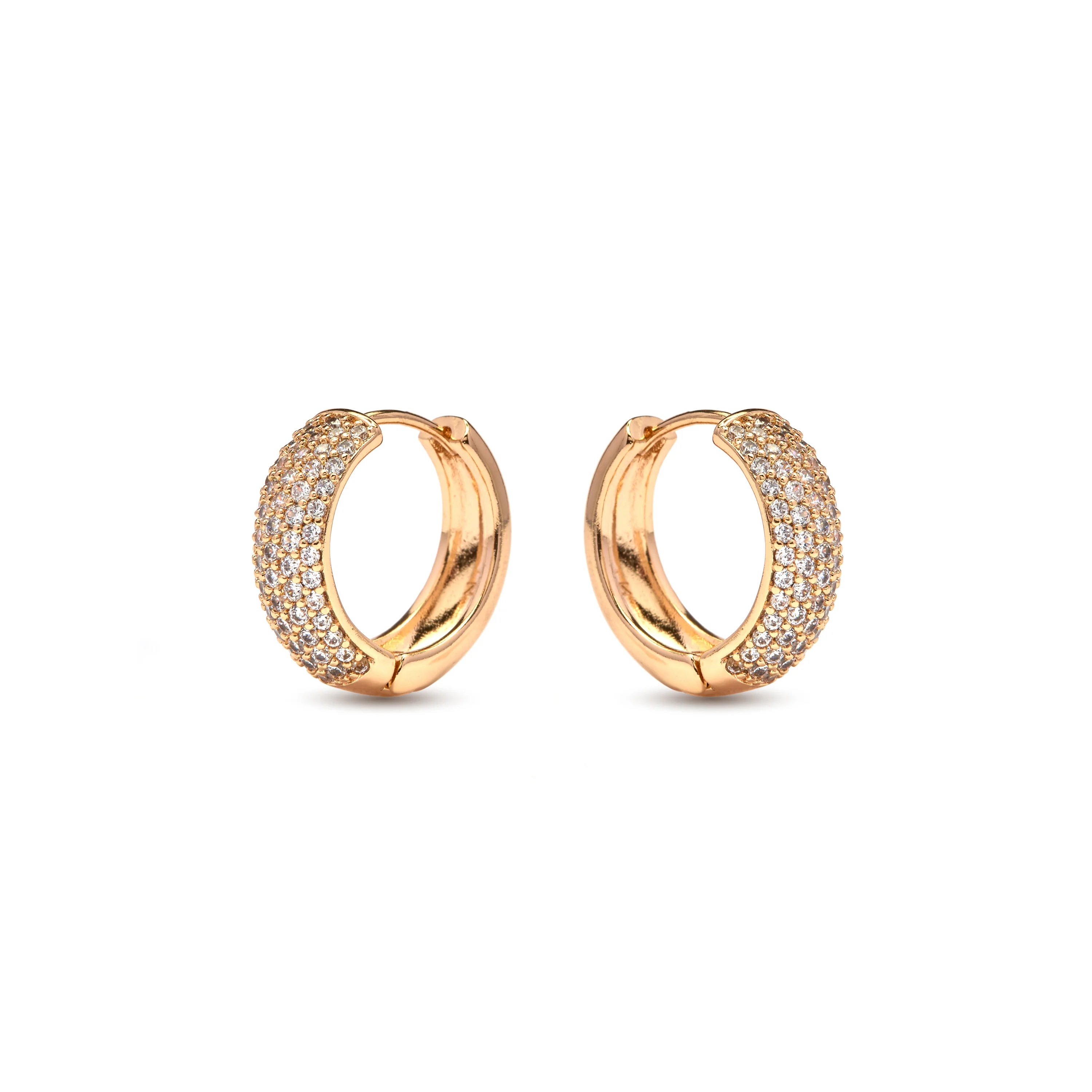 Pendientes de Circonita Brillante acabado en oro amarillo de 18k - Xaeli - Image 3