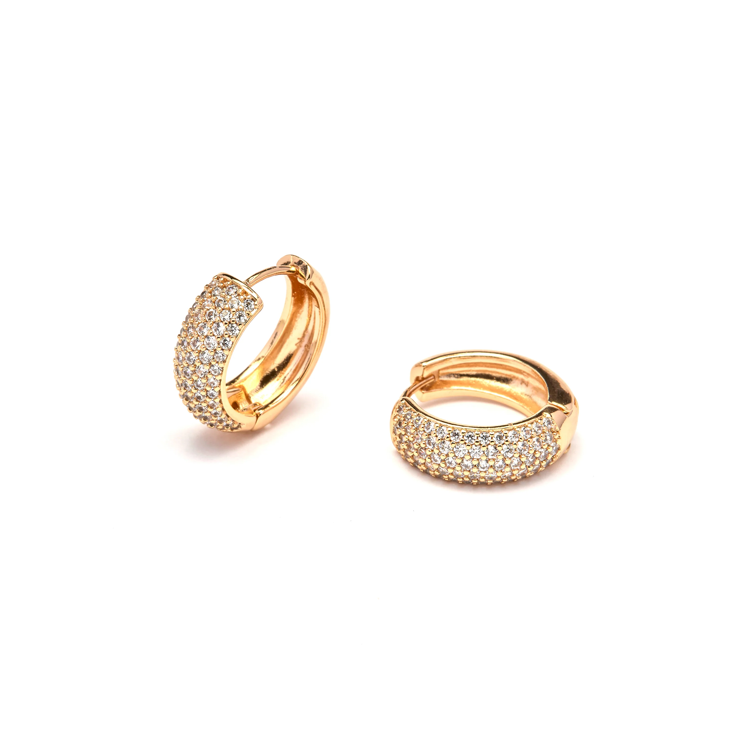 Pendientes de Circonita Brillante acabado en oro amarillo de 18k - Xaeli - Image 4