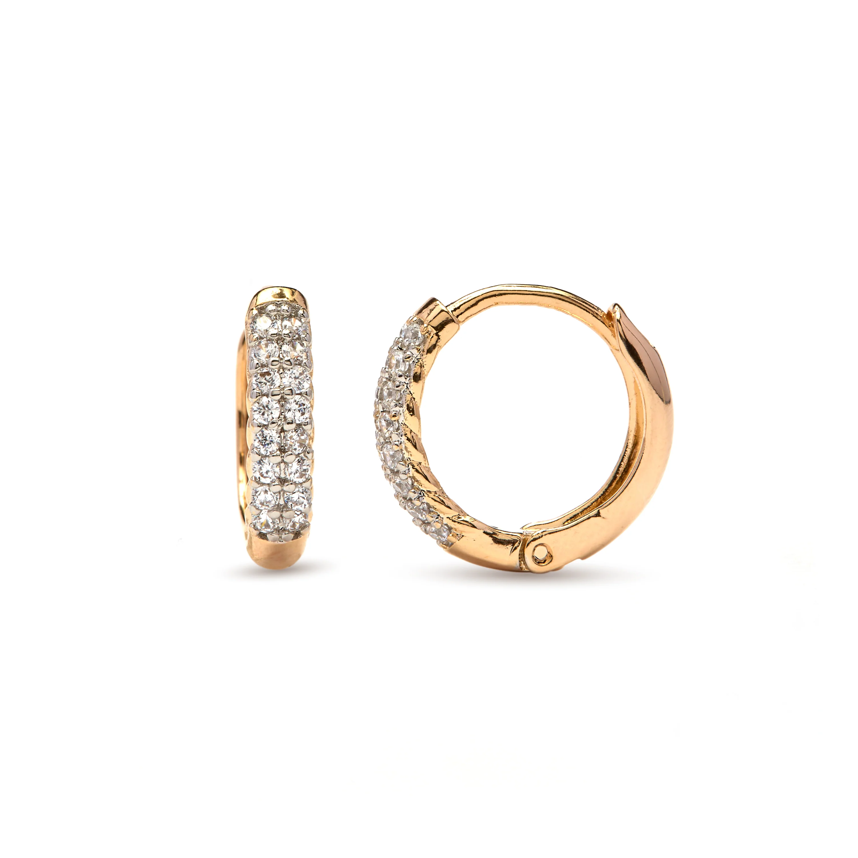 Pendientes de Circonita Brillante acabado en oro amarillo de 18k - Yssis