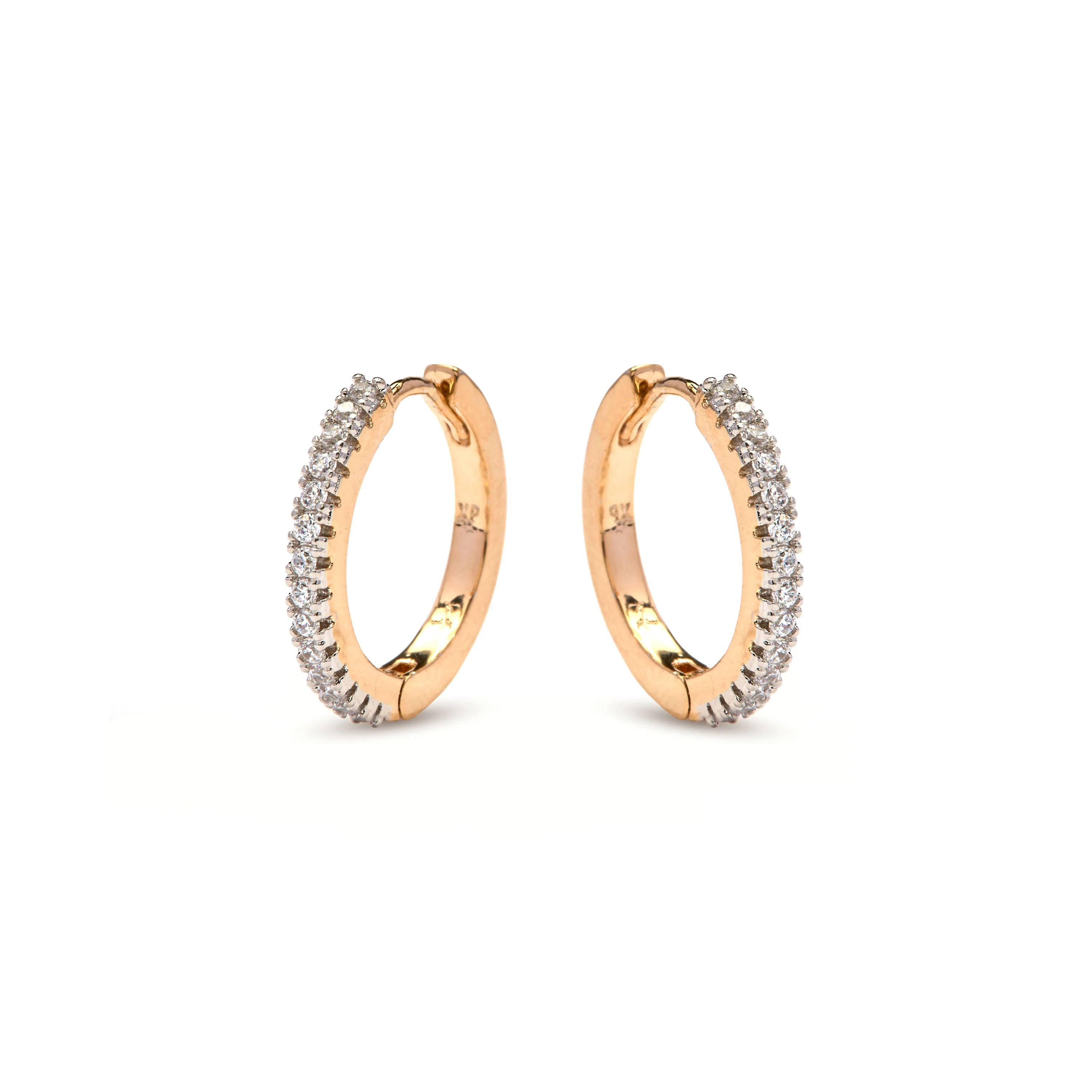 Pendientes de Circonita Brillante acabado en oro amarillo de 18k - Nasgar - Image 3