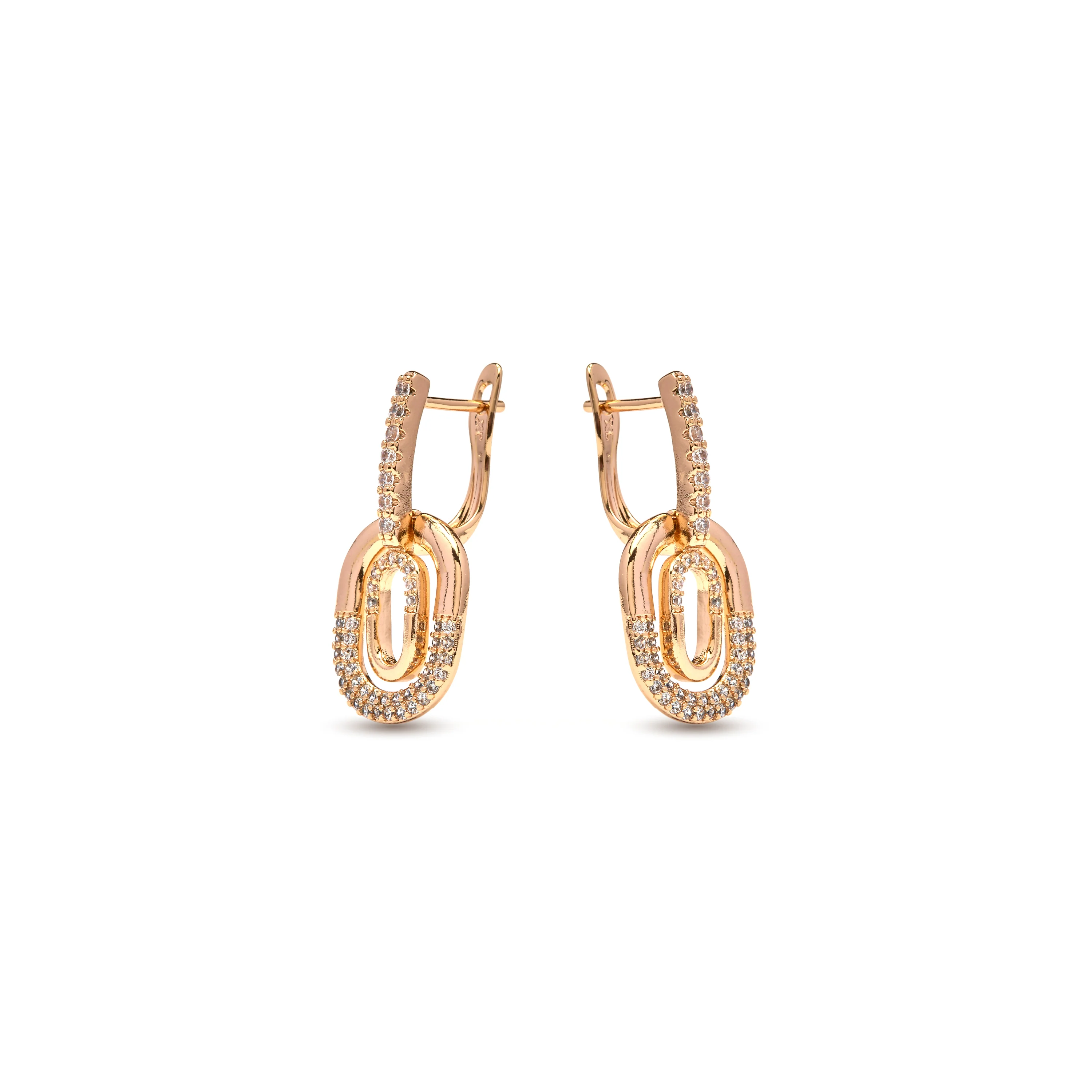 Pendientes de Circonita Brillante acabado en oro amarillo de 18k - Milock - Image 3