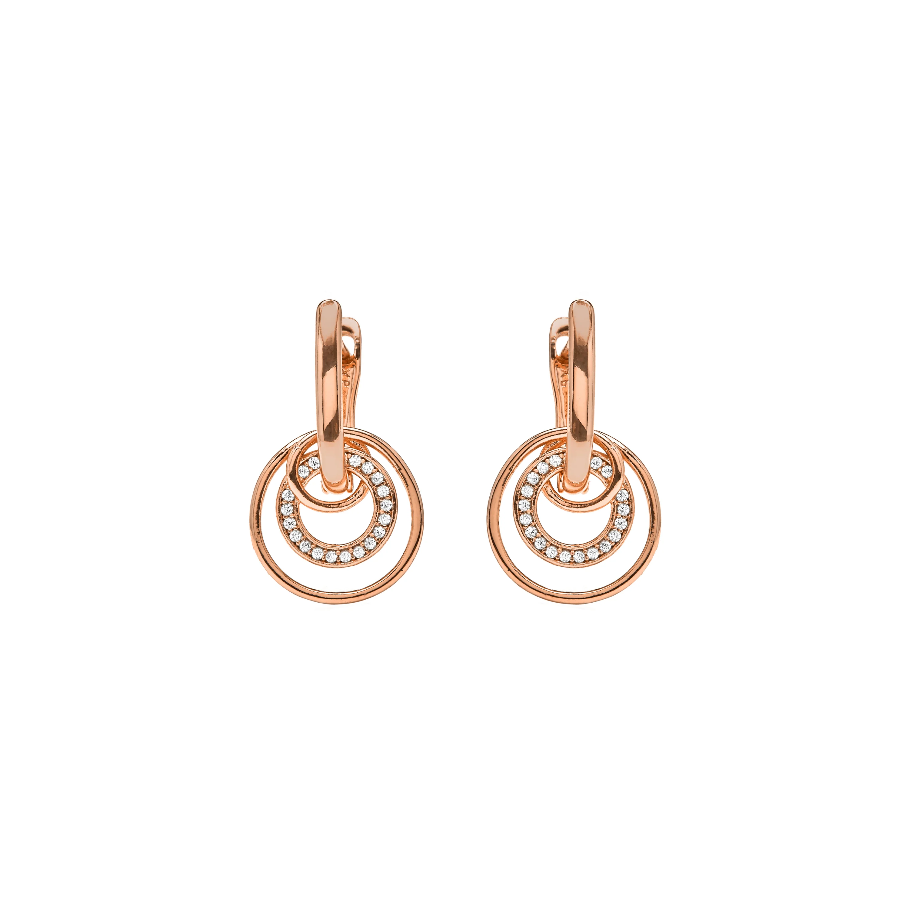 Pendientes de Circonita Brillante acabado en oro amarillo de 18k - Damuh