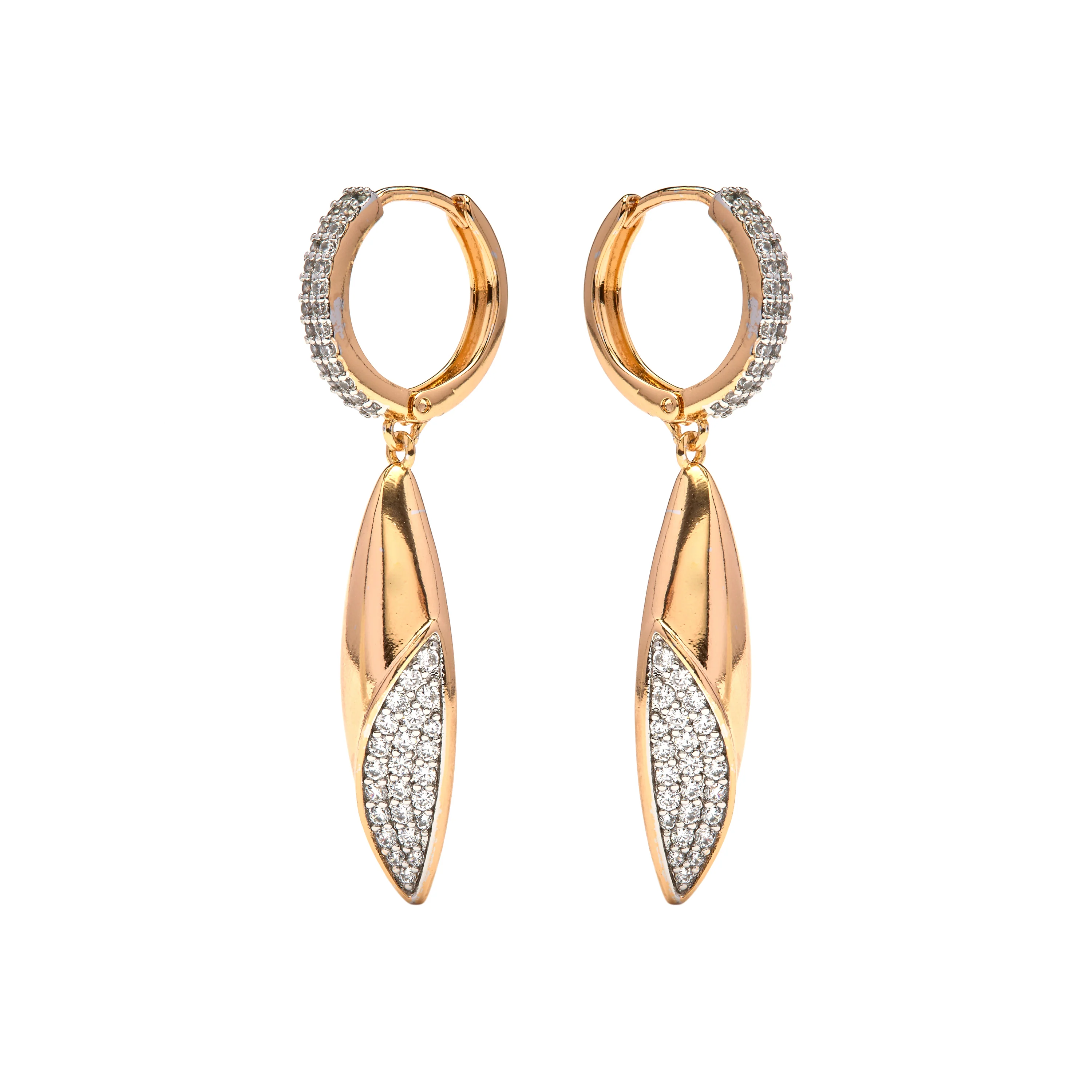 Pendientes de Circonita Brillante acabado en oro amarillo de 18k - Iskio - Image 3